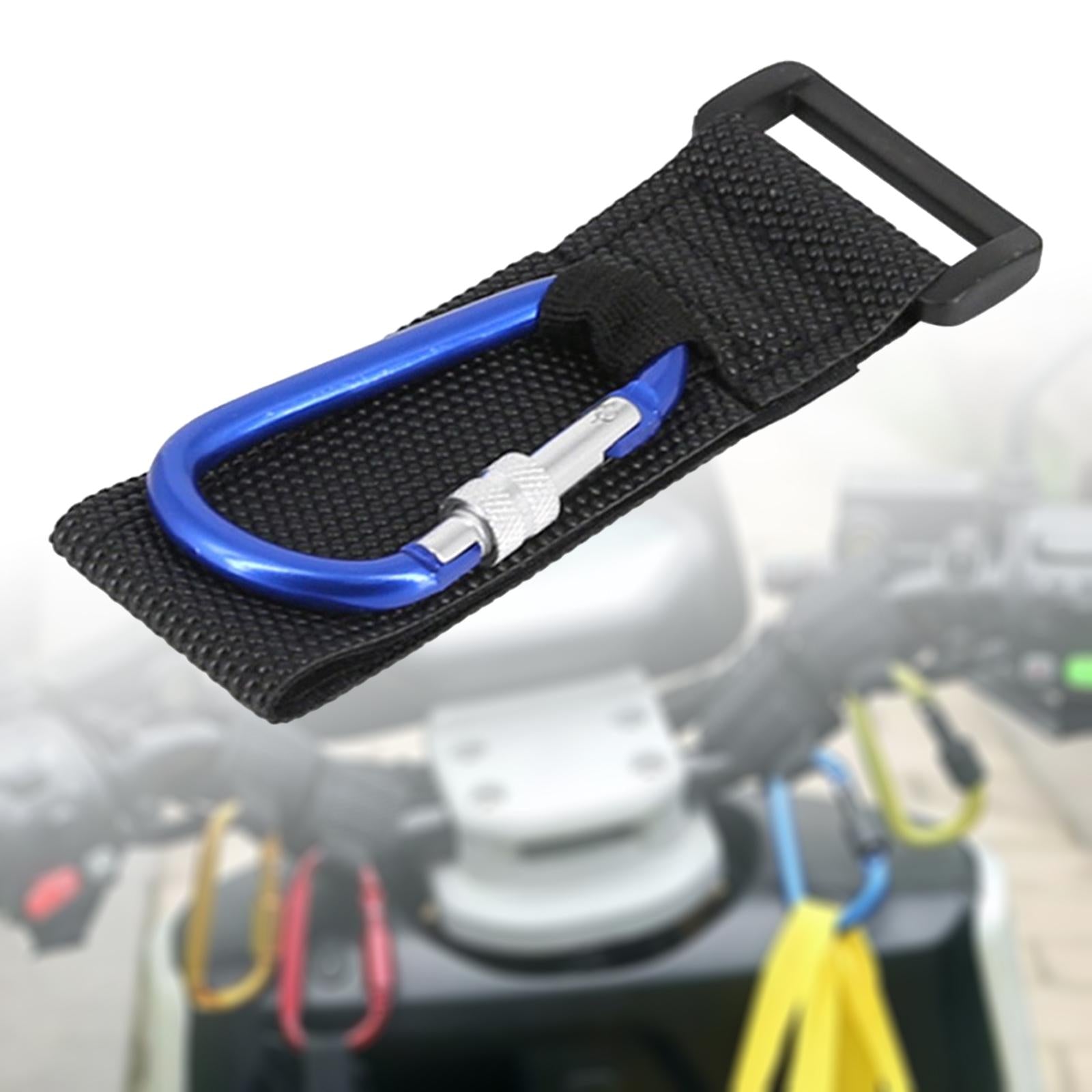 5xMultifunctional Loop Tie Down Straps with Carabiner Bike Handlebar Workout Blue