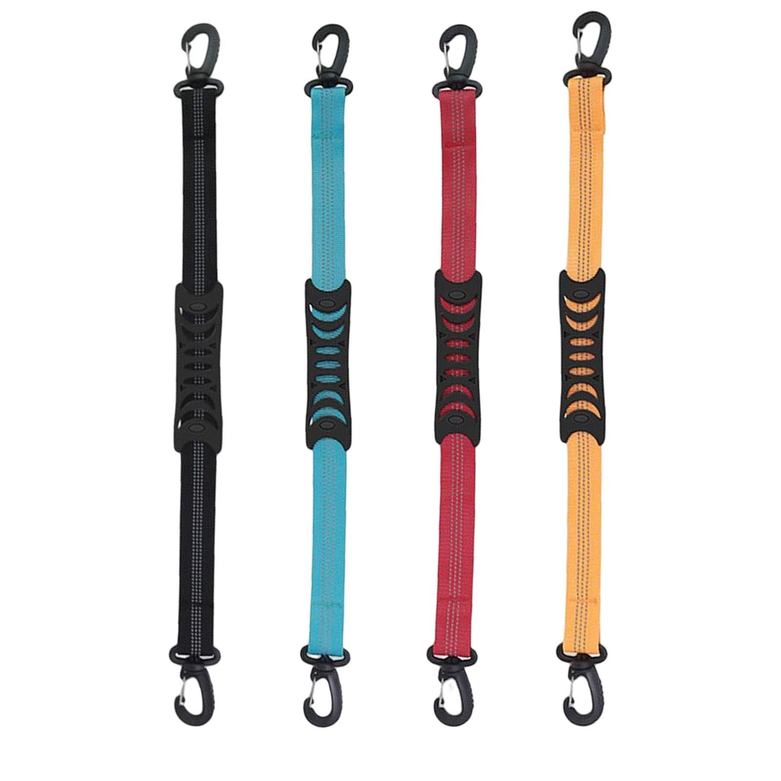 2xPortable Skating Shoes Carrier Strap with End Hooks Belt Ski Boot Strap Black