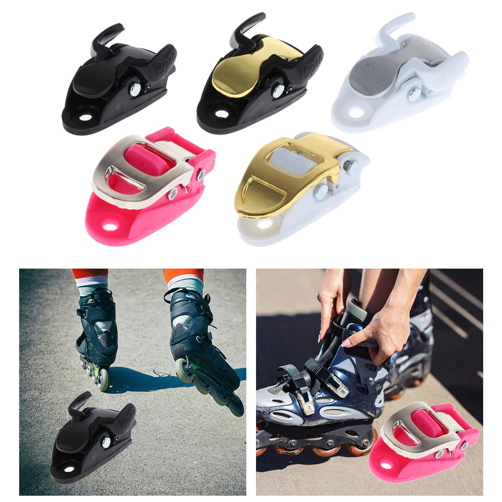 2xInline Roller Skate Spider Buckle Mounting for Skiing Ice Skates Accessories black