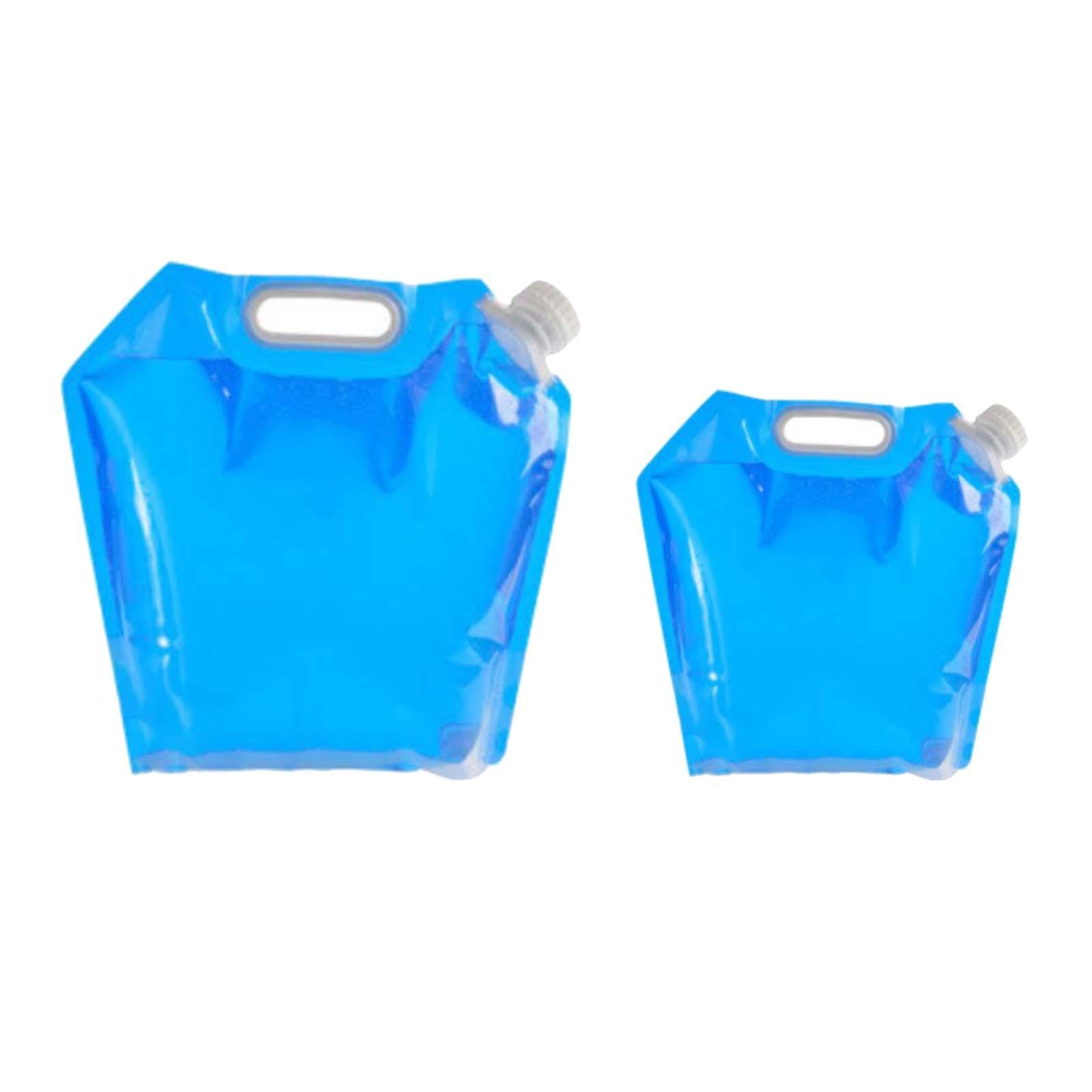 5xWater Storage Jugs Water Bucket Water Carrier Folding Water Container Bag 5L 32.5cmx30.5CM