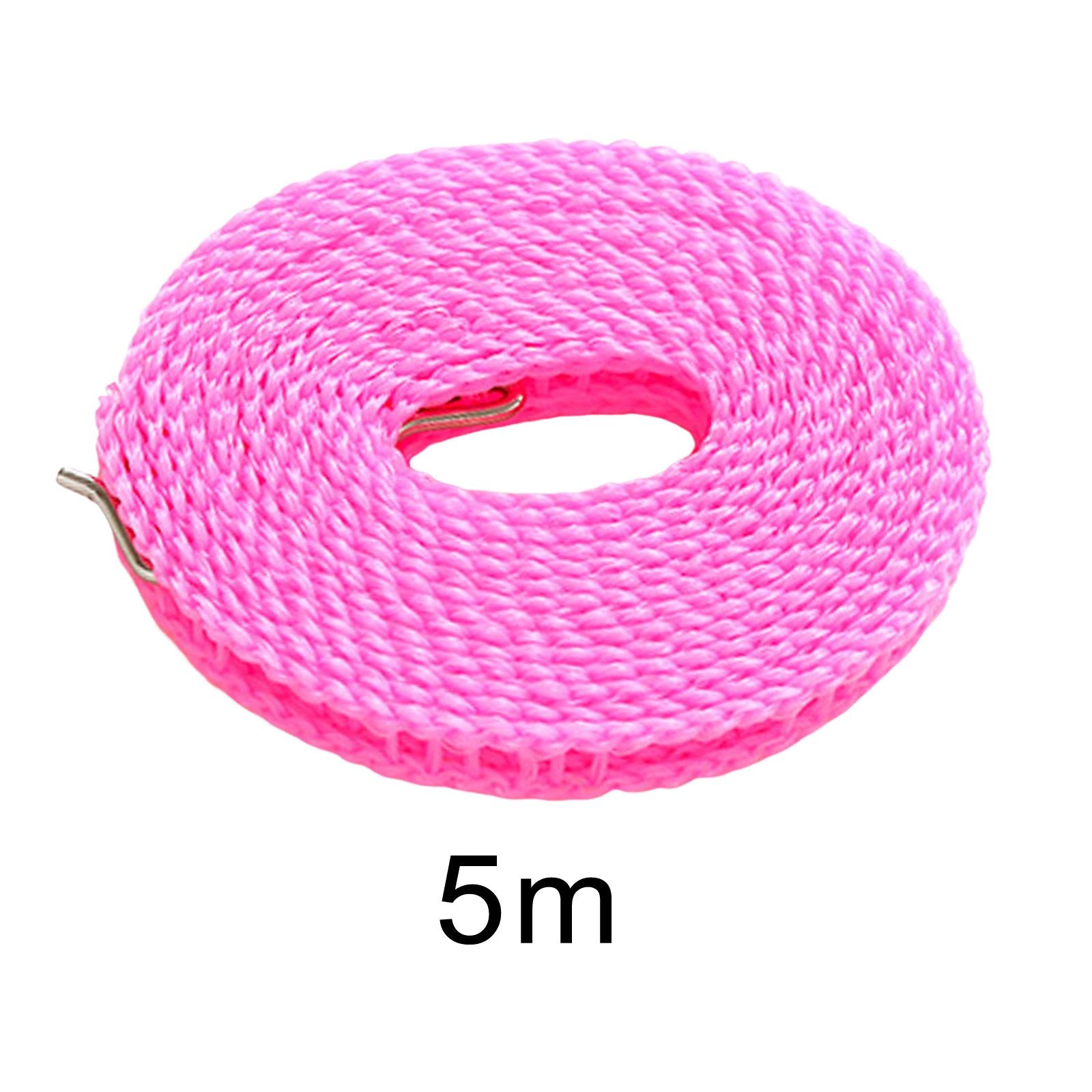 2xClothesline Stretchy Portable Laundry Cord for Garden Camping Accessories RV pink 500cm