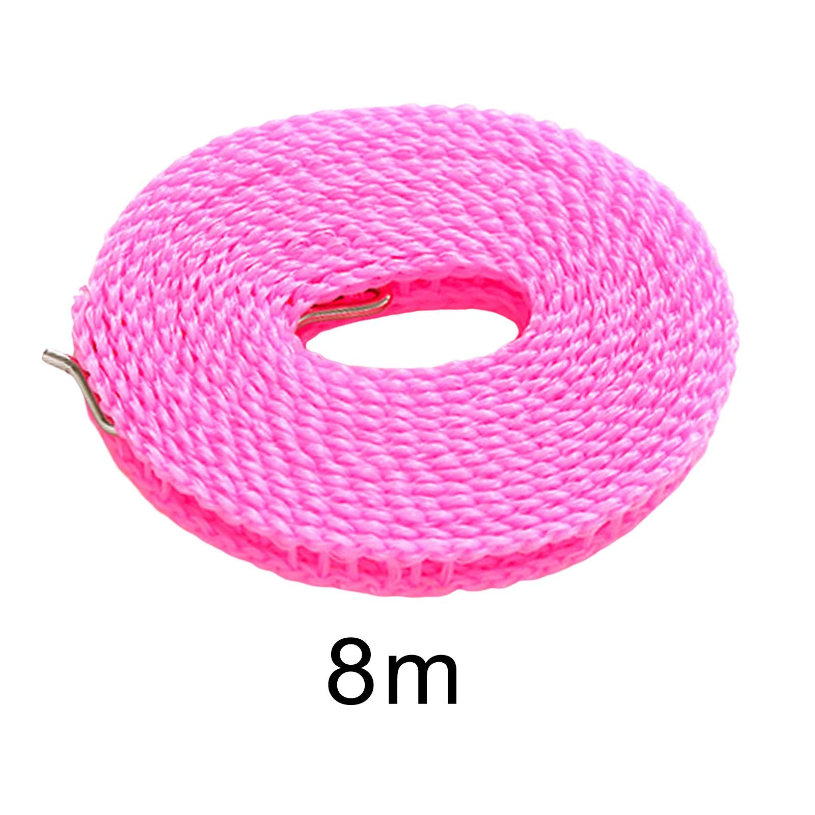 4xClothesline Stretchy Portable Laundry Cord for Garden Camping Accessories RV pink 800cm