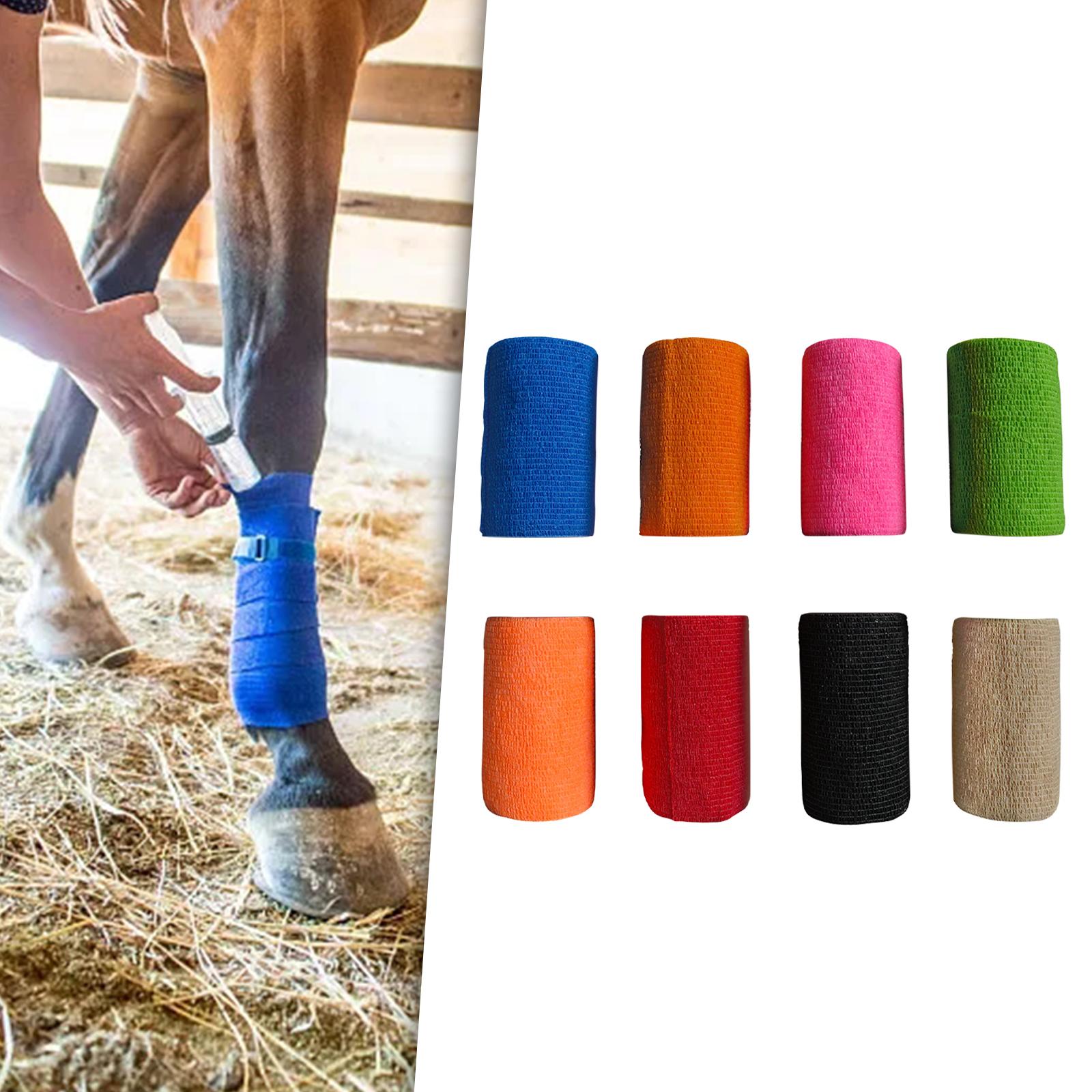 4xVet Wrap 4 inch Wide Non Woven Elastic Self Adherent Wrap for Dogs Pet Ankle Blue