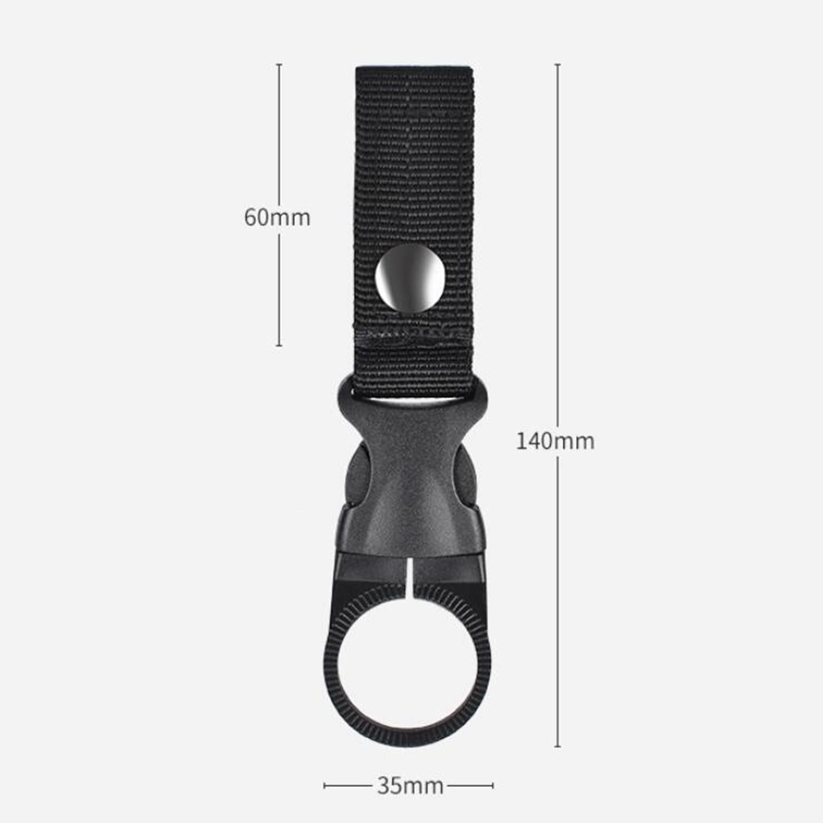 2xBottle Hanging Buckle Clip Water Bottle Ring Holder Keychain Belt for Hiking Black