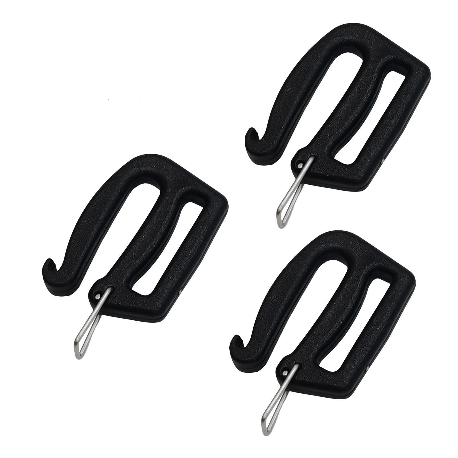 5xWebbing Release G Hook Camping Equipment Bag 1 inch Black Backpack Adjusters 3pcs