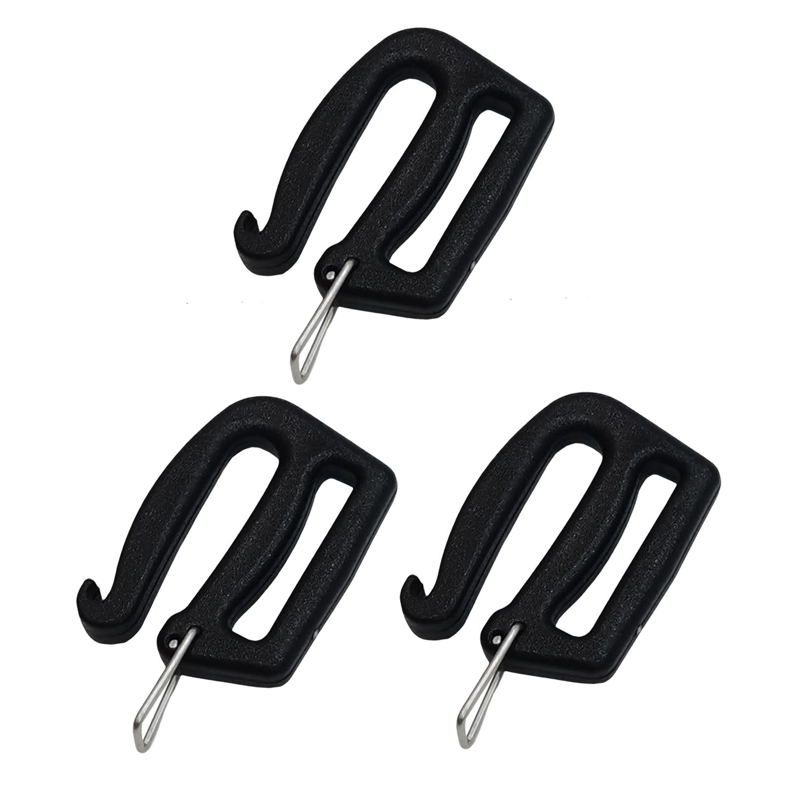 5xWebbing Release G Hook Camping Equipment Bag 1 inch Black Backpack Adjusters 3pcs