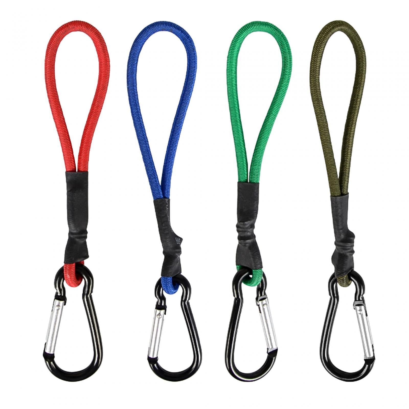 3xBungee Cord with Carabiner Hook Bungee Canopy Ties for Tarpaulin Tarps Tents Red