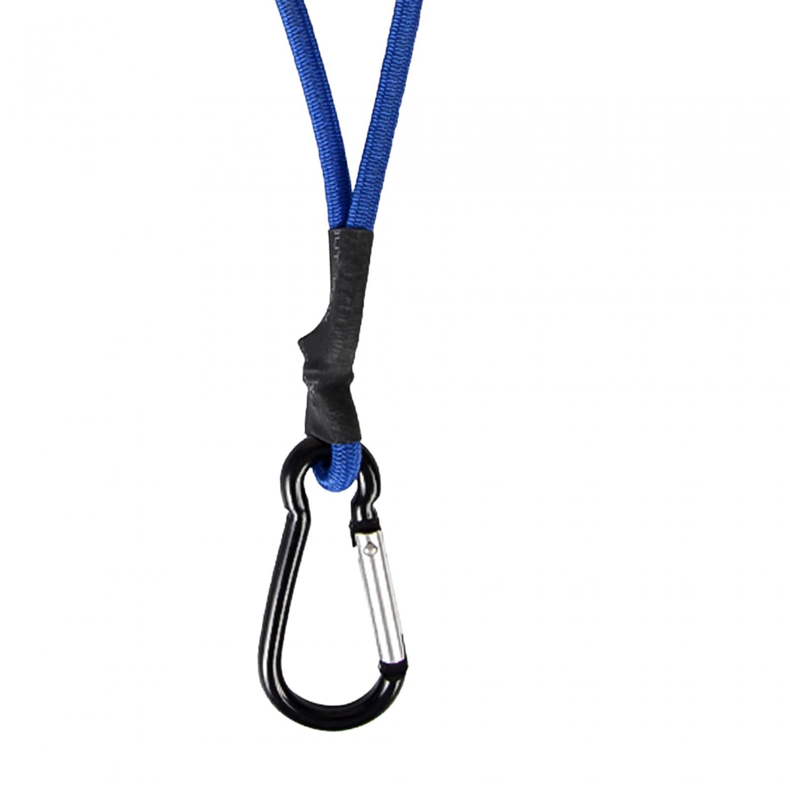 4xBungee Cord with Carabiner Hook Bungee Canopy Ties for Tarpaulin Tarps Tents Blue