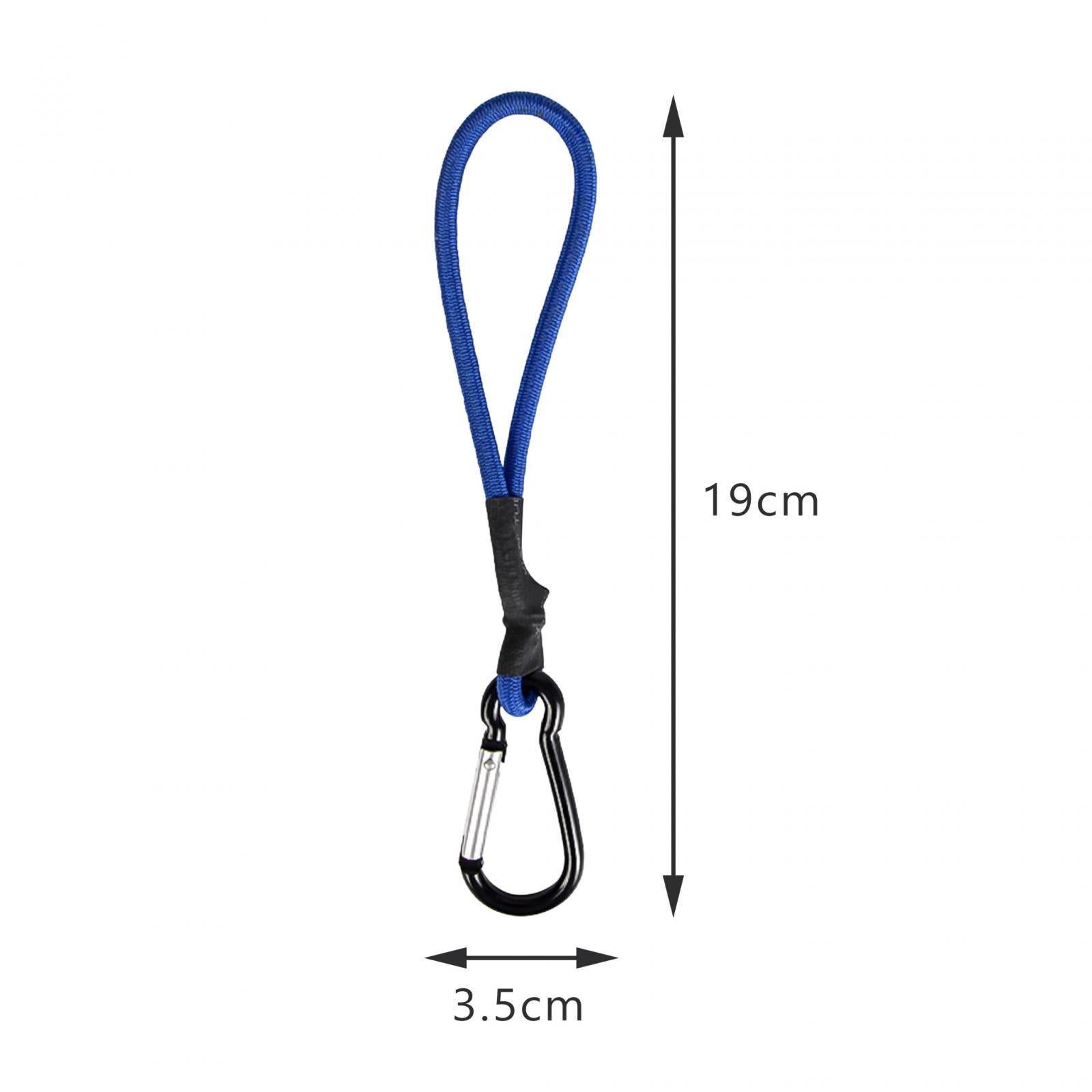 4xBungee Cord with Carabiner Hook Bungee Canopy Ties for Tarpaulin Tarps Tents Blue