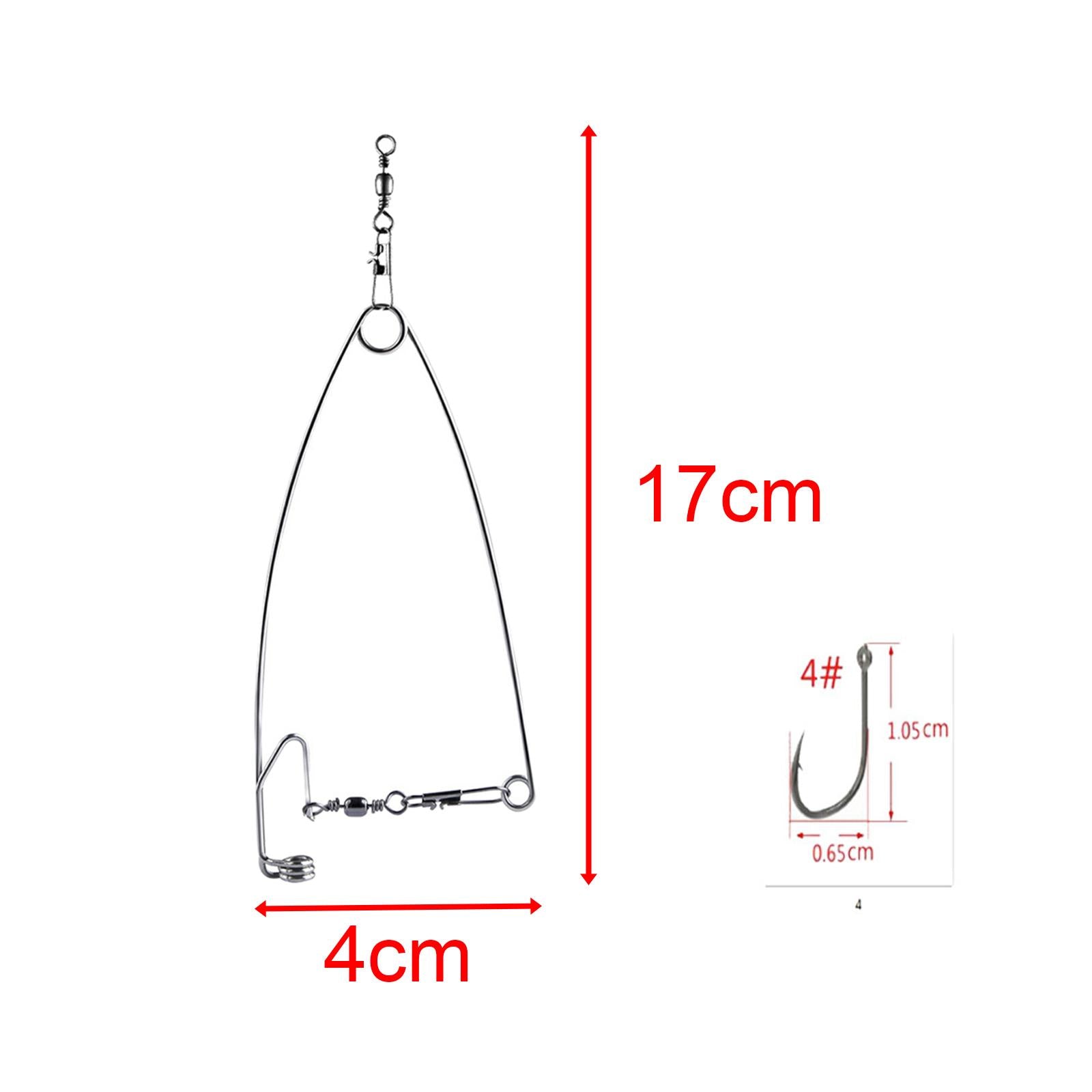 4xAutomatic Fishing Hook Hooks Fishing Hooks for Lakes Ice Fishing size 4