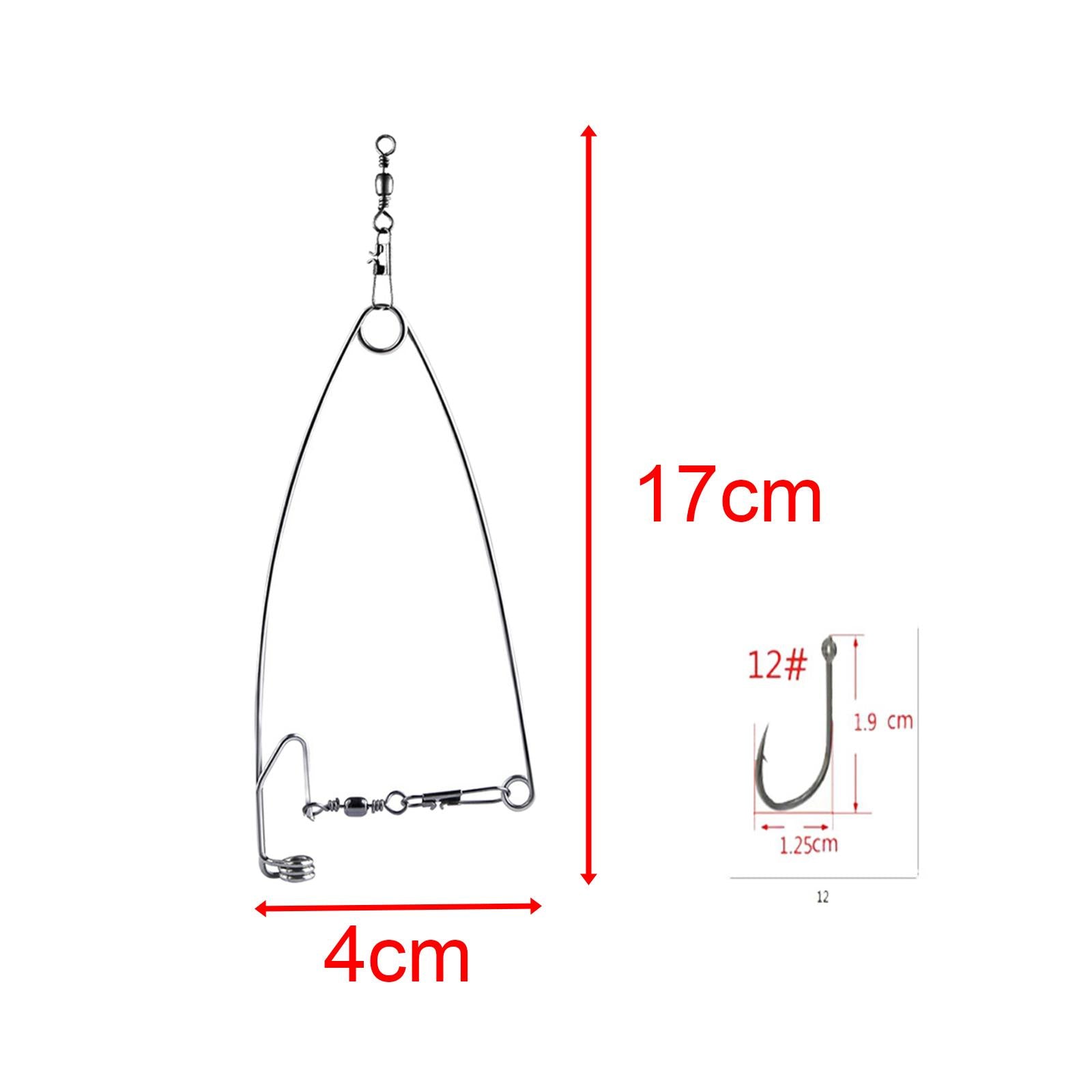 2xAutomatic Fishing Hook Hooks Fishing Hooks for Lakes Ice Fishing size 12
