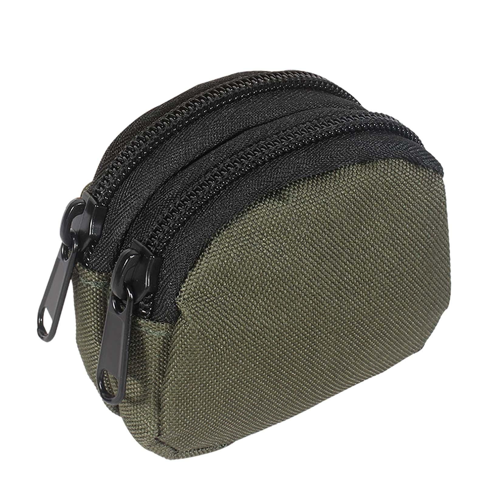3xCoin Purse with Belt Loop Double Layer Waterproof Multifunctional Coin Pouch Green