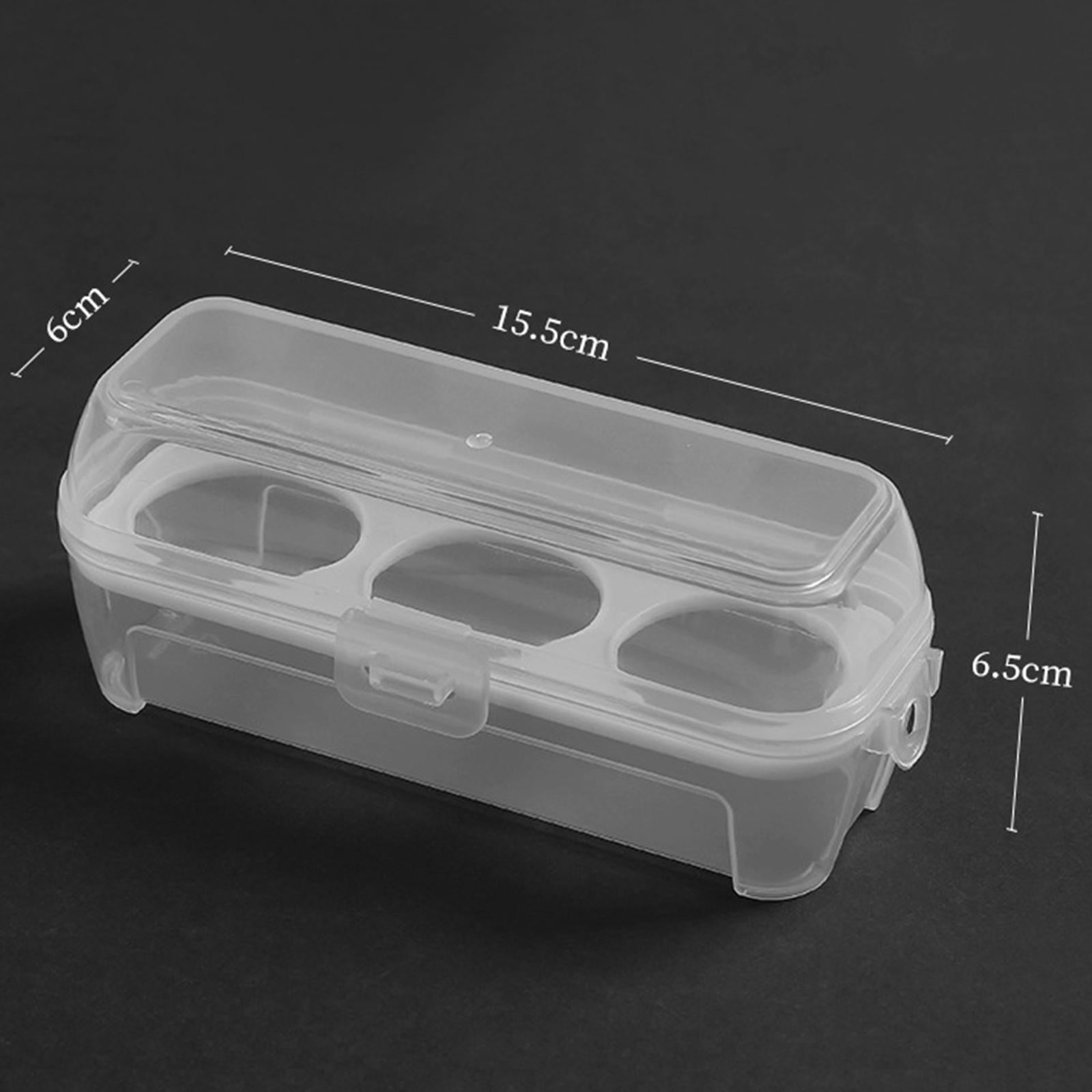 4xEgg Storage Box Organizer Travel Egg Carrying Case Hiking Egg Container Case 3 Grids 15.5x6.5x6cm