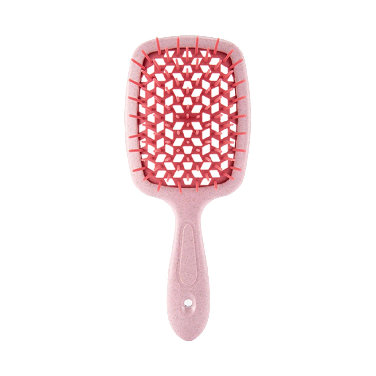3xDetangling Hair Brush Soft Flexible Accessory Durable Curved Vent Hair Brush Pink