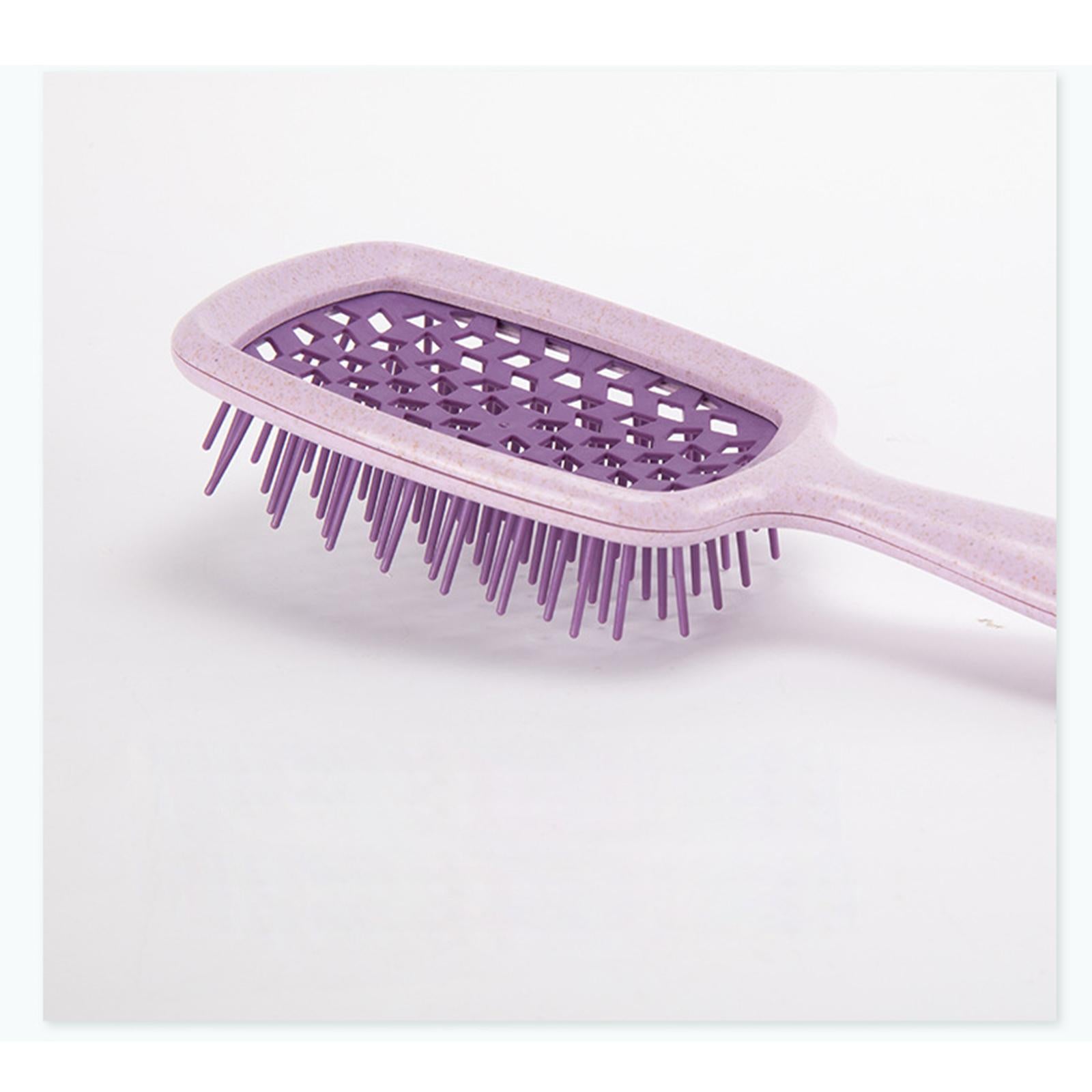 4xDetangling Hair Brush Soft Flexible Accessory Durable Curved Vent Hair Brush Purple