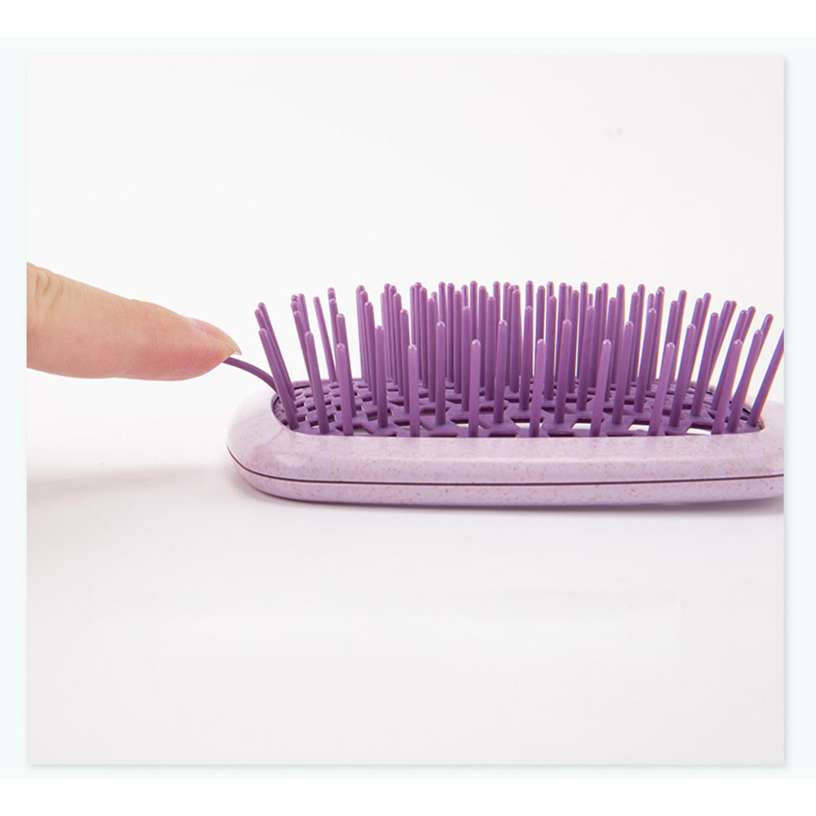 3xDetangling Hair Brush Soft Flexible Accessory Durable Curved Vent Hair Brush Purple