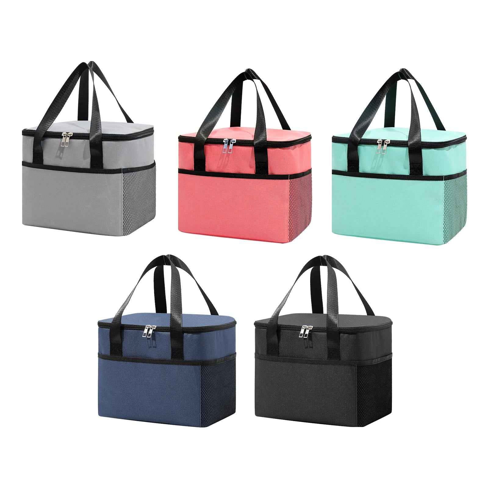 Large Insulated Cooler Bag Cookware Bag Case Container for Camping Work navy blue