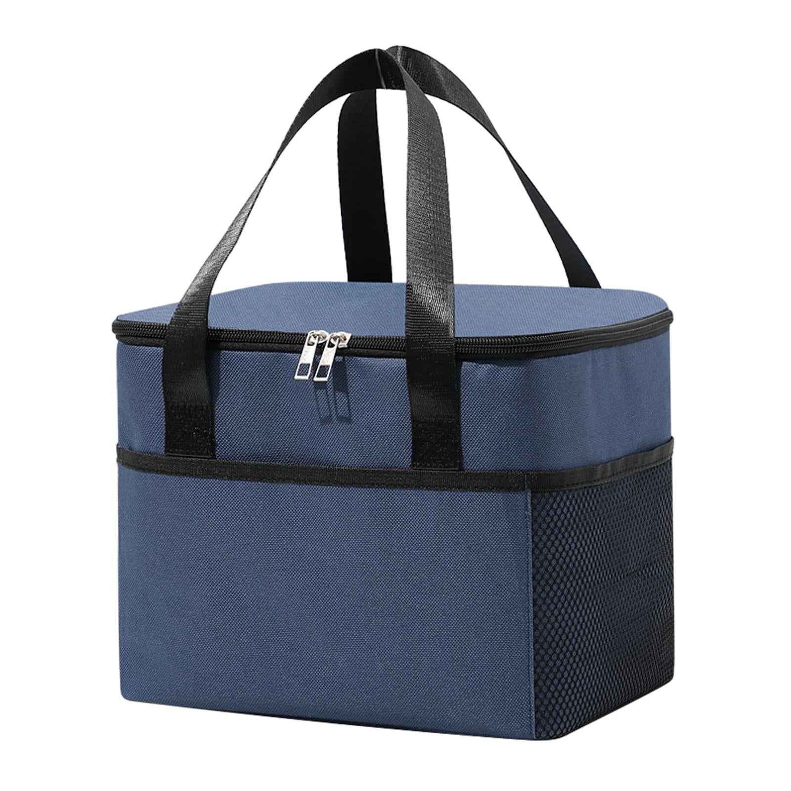 Large Insulated Cooler Bag Cookware Bag Case Container for Camping Work navy blue