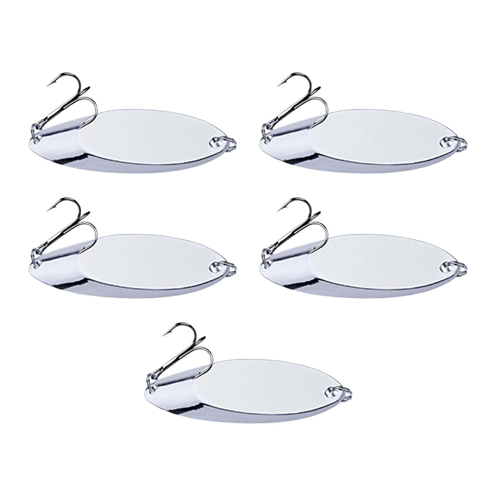 4x5 Pieces Fishing Spoons Lures Spinnerbaits Hooks Bass Baits and Lures Silver 1.5g