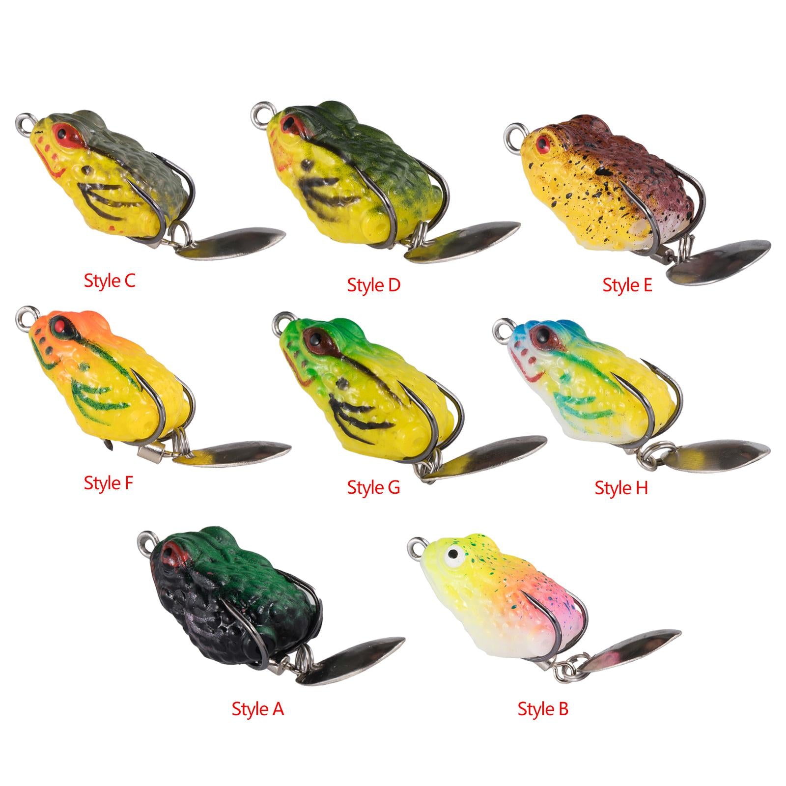 2xFrog Lure Bass Bait Metal Sequin Swimbait Float on Water Lure for Freshwater Style A
