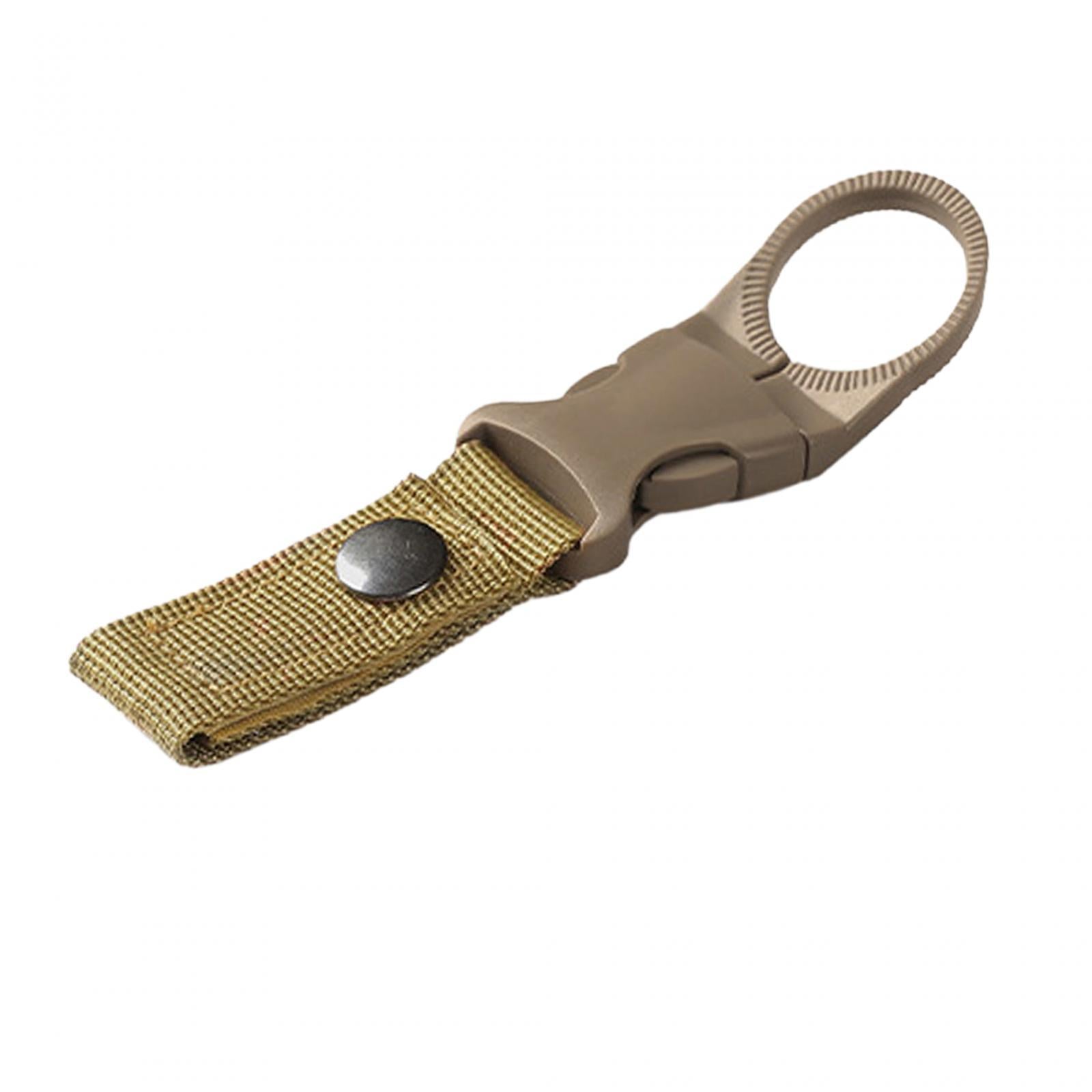 4xOutdoor Camping Water Bottle Holder Clip Hiking Carabiner Belt Buckle Khaki