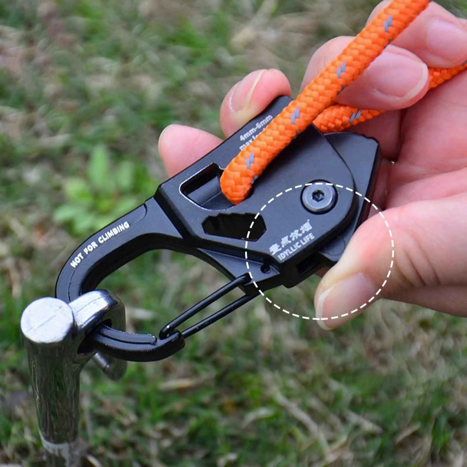 4mm Tent Guy Rope Portable Tent Guide Rope for Gardening Camping Backpacking Black