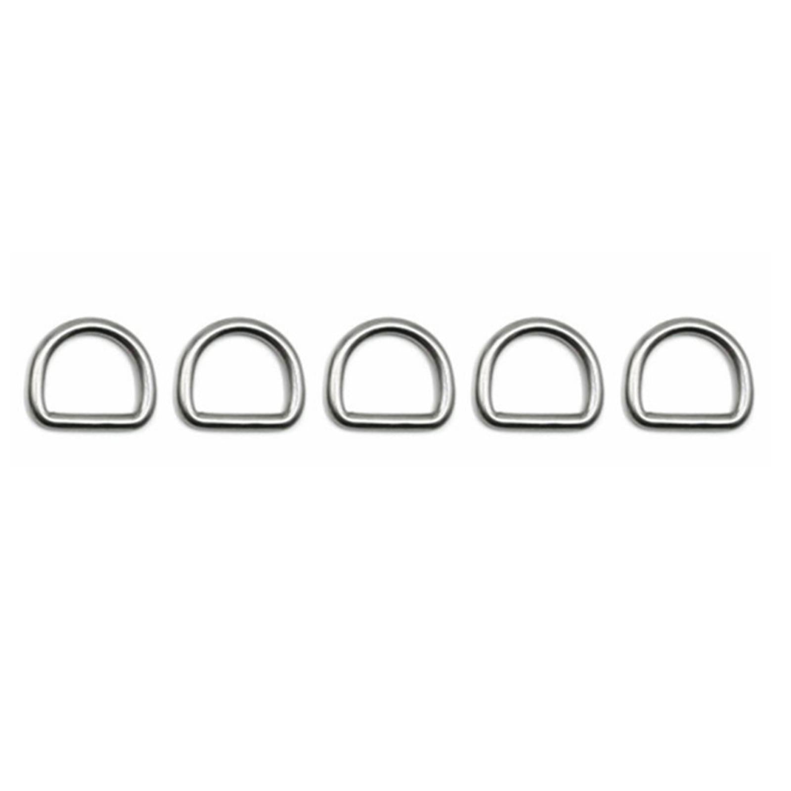 4x5Pcs D Rings Extra Thick for Hardware Bags Ring Straps Ties Tote Accessories 0.3cmx1.5cmx1.2cm Silver
