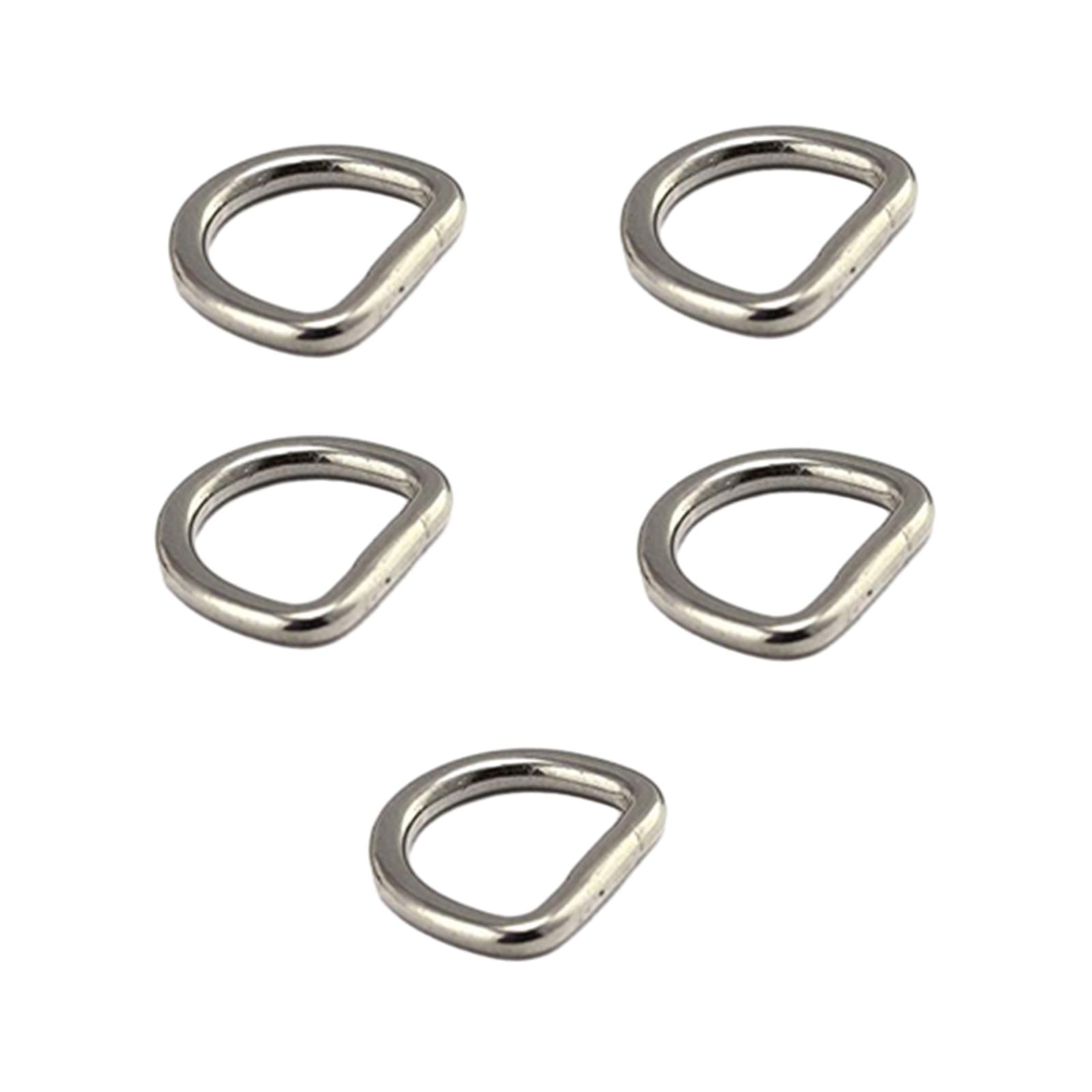 2x5x D Rings Heavy Duty Seamless D Shaped Rings for Hardware Handbags Clothing 25mmx16mm