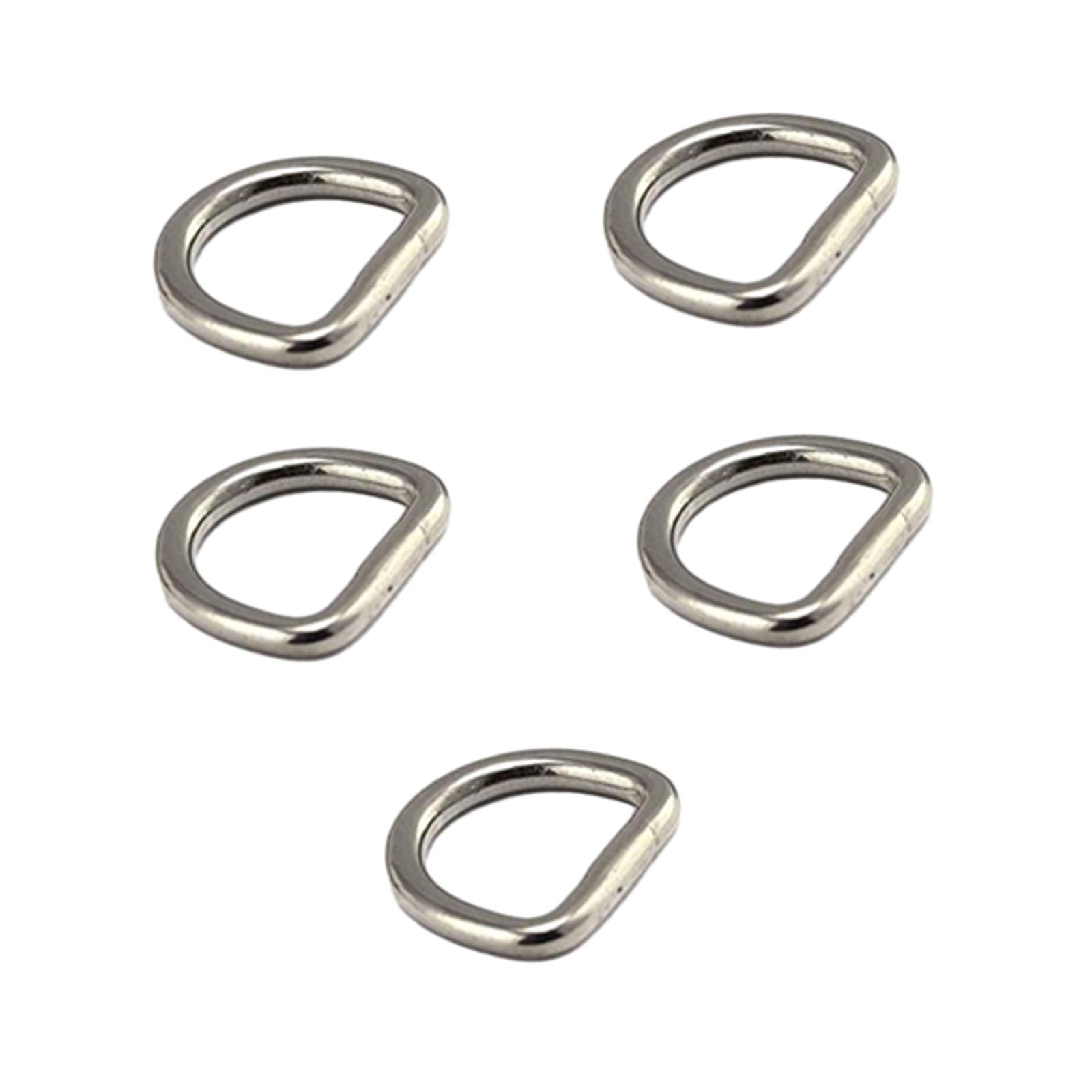 2x5x D Rings Heavy Duty Seamless D Shaped Rings for Hardware Handbags Clothing 25mmx16mm
