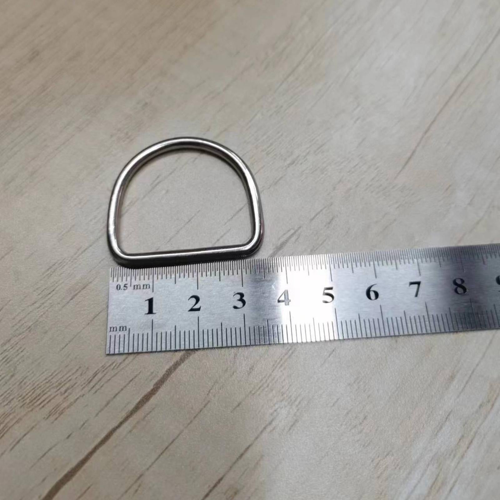 6x5 Pieces Metal D Ring Sturdy Stainless Steel D Rings for Belt Sewing Project 3mmx30mmx27mm