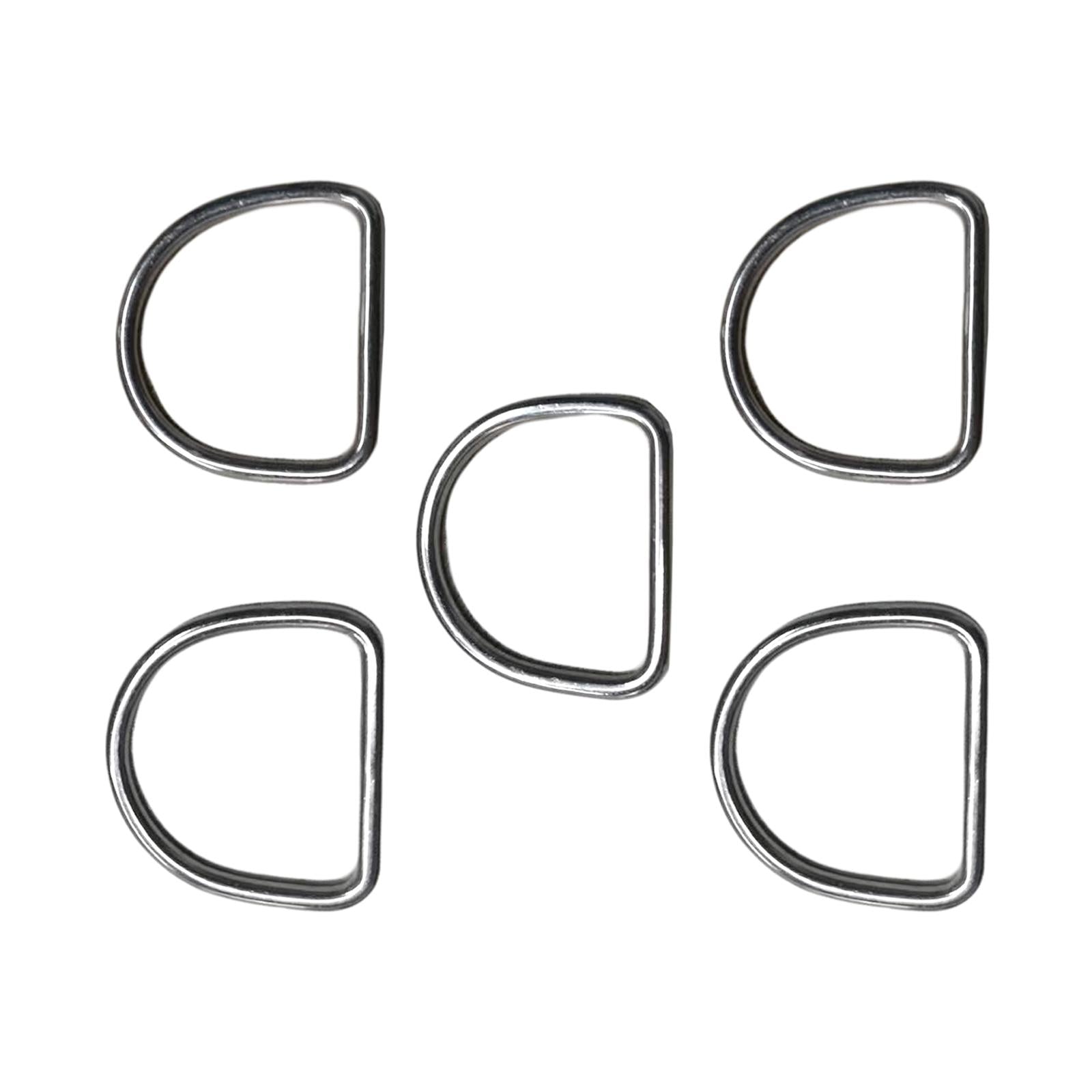 6x5 Pieces Metal D Ring Sturdy Stainless Steel D Rings for Belt Sewing Project 3mmx30mmx27mm