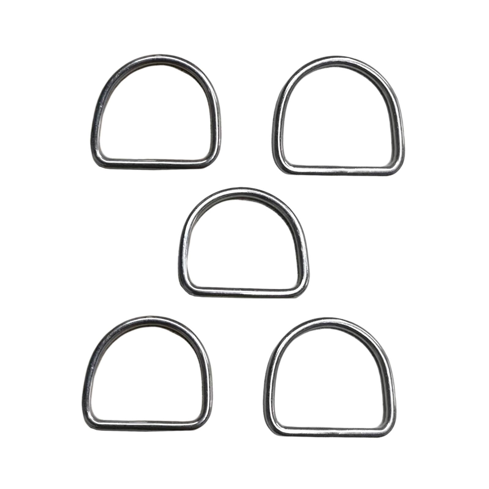 6x5 Pieces Metal D Ring Sturdy Stainless Steel D Rings for Belt Sewing Project 3mmx30mmx27mm