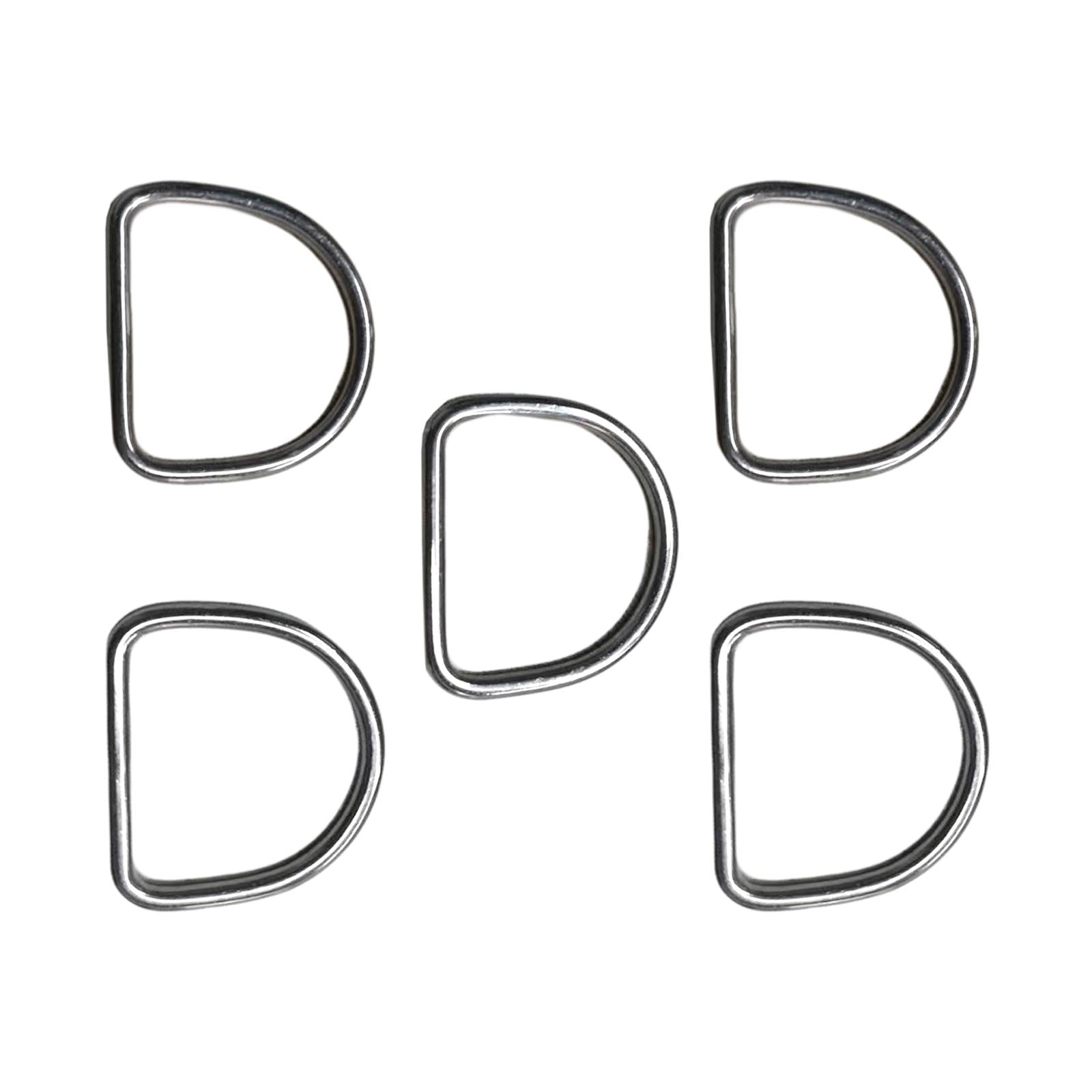 6x5 Pieces Metal D Ring Sturdy Stainless Steel D Rings for Belt Sewing Project 3mmx30mmx27mm