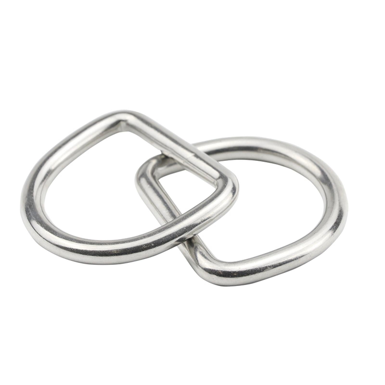 2x4Pcs Metal D Rings Handmade DIY D Buckles for Handbags Purse Making Backpack 4mmx20mmx17mm