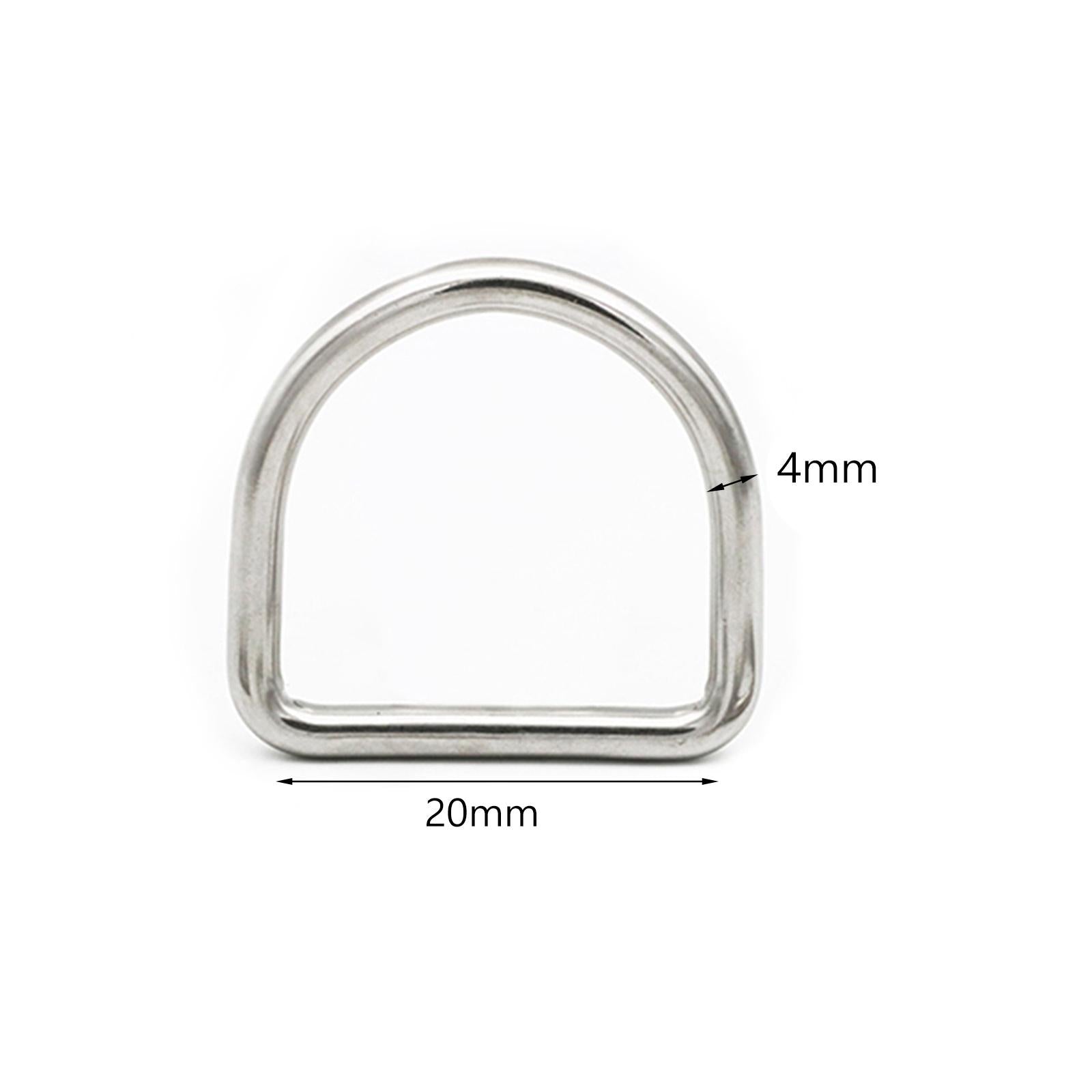 2x4Pcs Metal D Rings Handmade DIY D Buckles for Handbags Purse Making Backpack 4mmx20mmx17mm