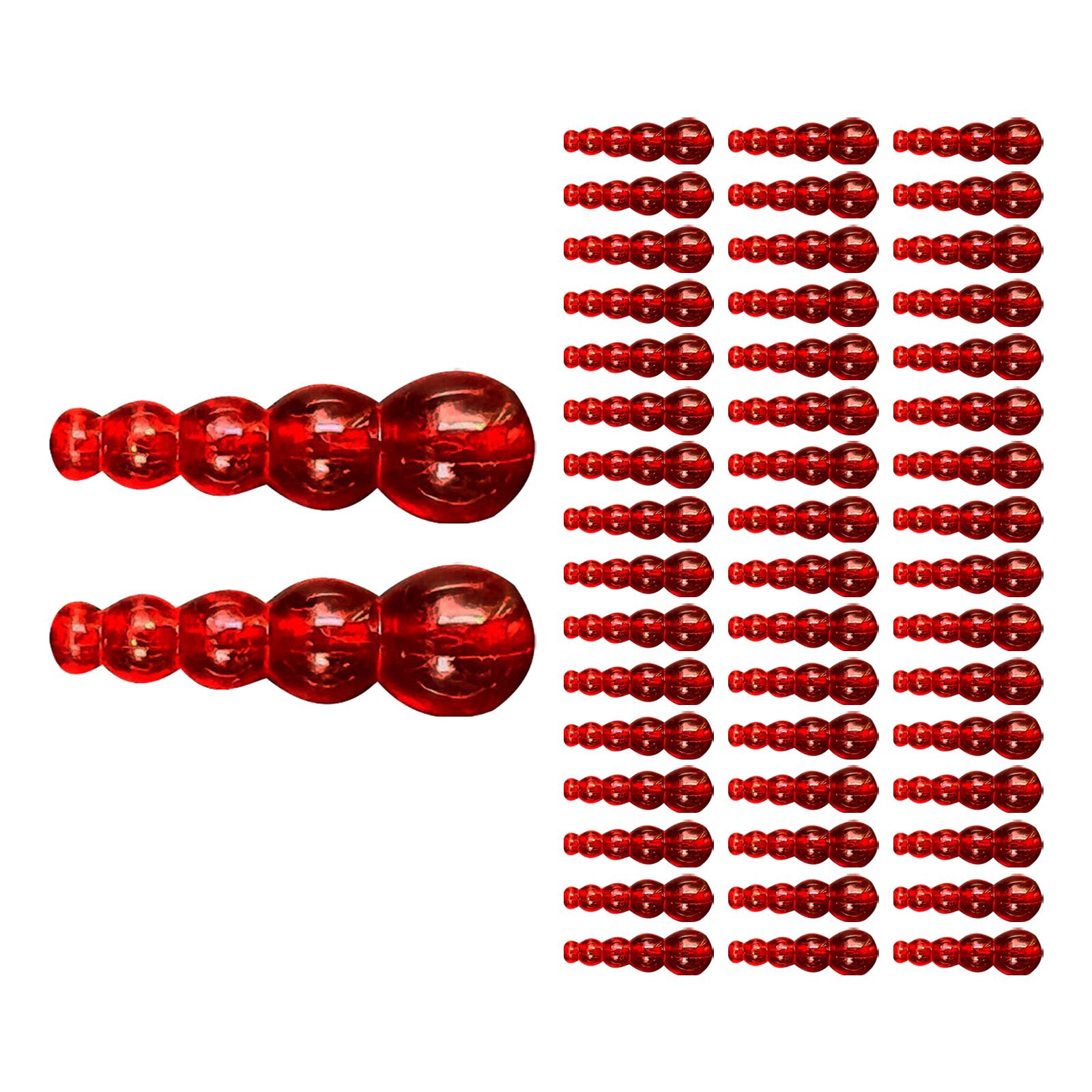 2x50Pcs Stacked Fishing Beads Kit Fishing Lures Tackle for Perch Trout Walleye Red