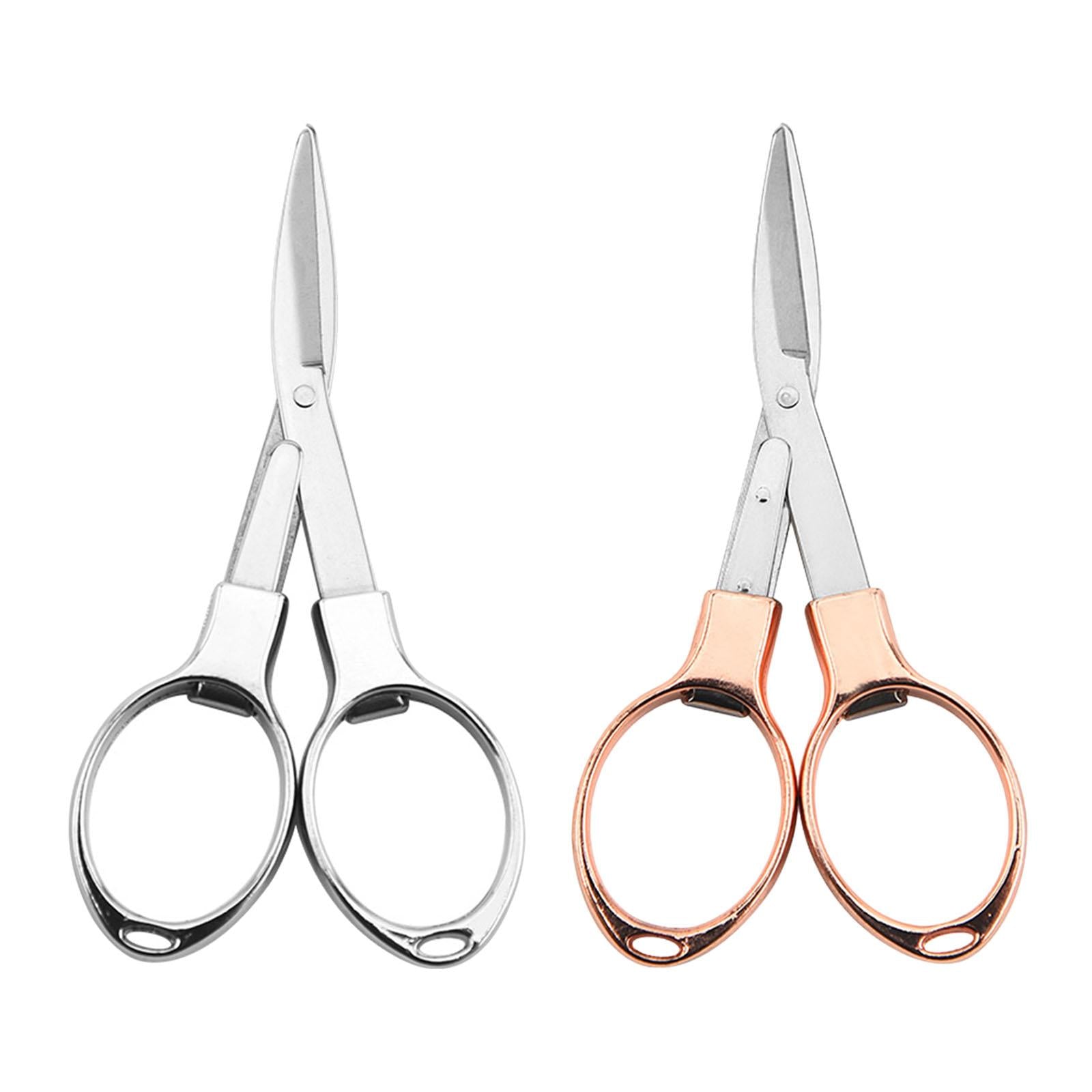 4xFishing Line Scissors Foldable Scissors for Outdoor Craft Sewing Backpacking Silver