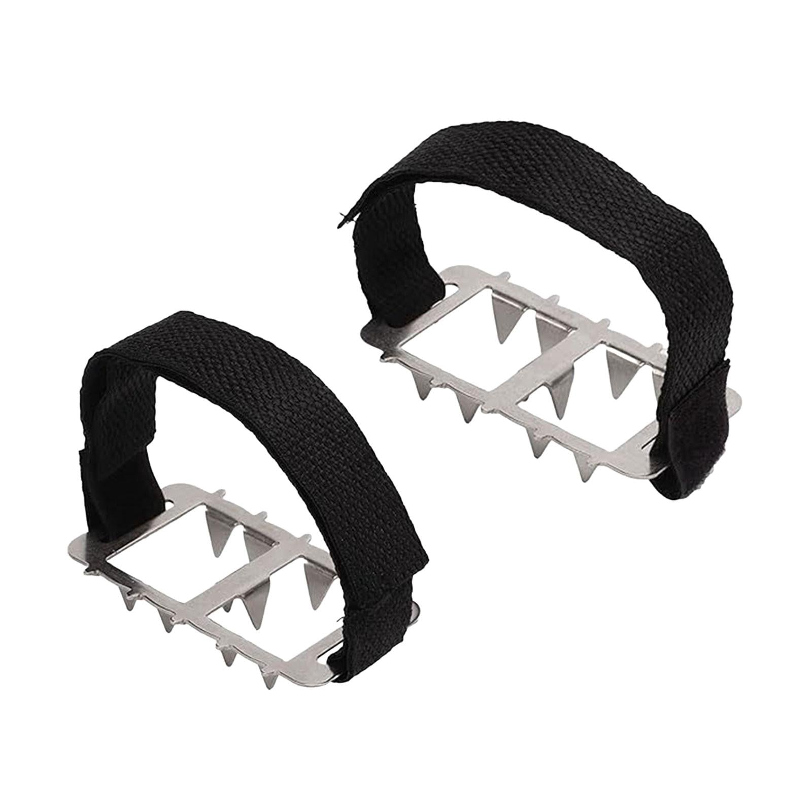 2xShoe Spikes Snow Claws Stainless Steel Crampons for Camping Climbing Outdoor