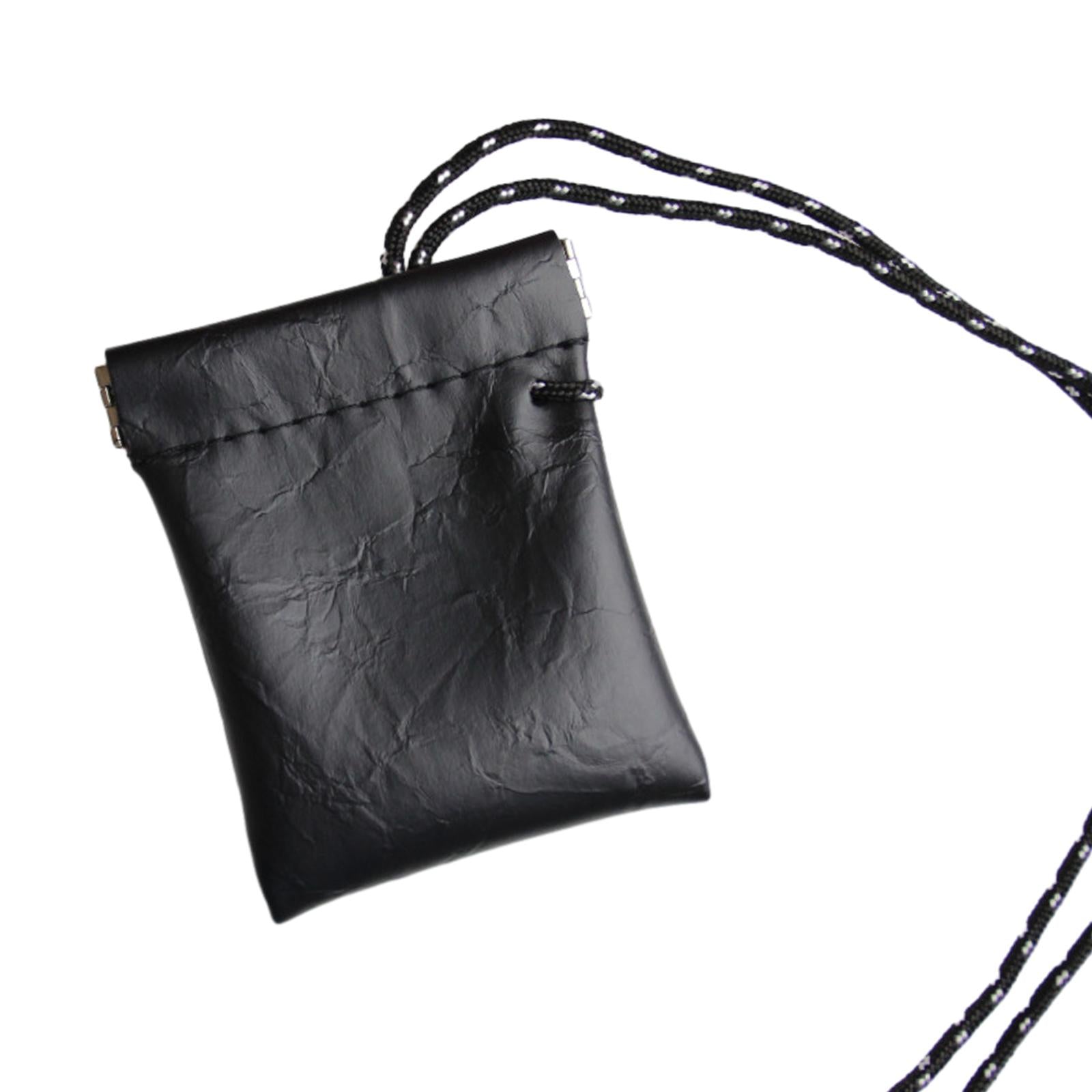 3xHanging Neck Pouch Key Bag Small Wallet Storage Bag for Men Women Earbud Bag Black