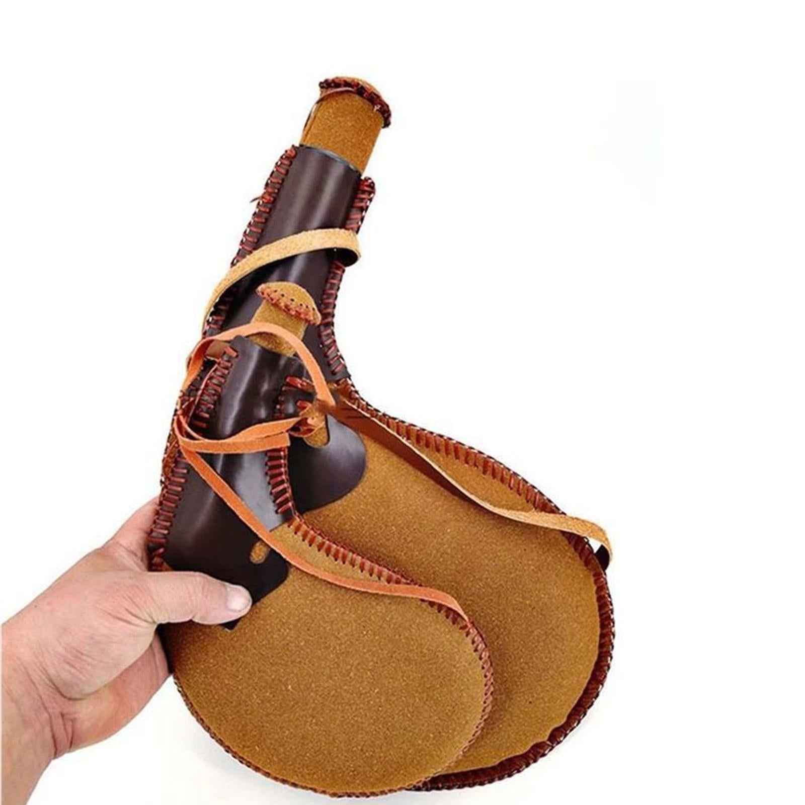 Water Bota Bag Small Flask Pouch Prop for Actor's Decoration Camping Fishing 30cm Brown