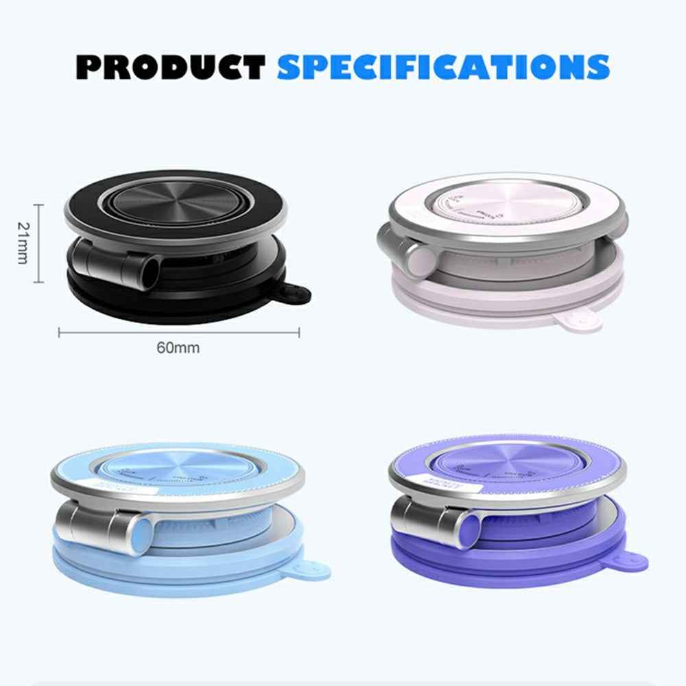 M16 Car Phone Mount Holder 3-Fold Rotatable Magnetic Phone Mount with Vacuum Suction Dashboard Navigation Stand - White