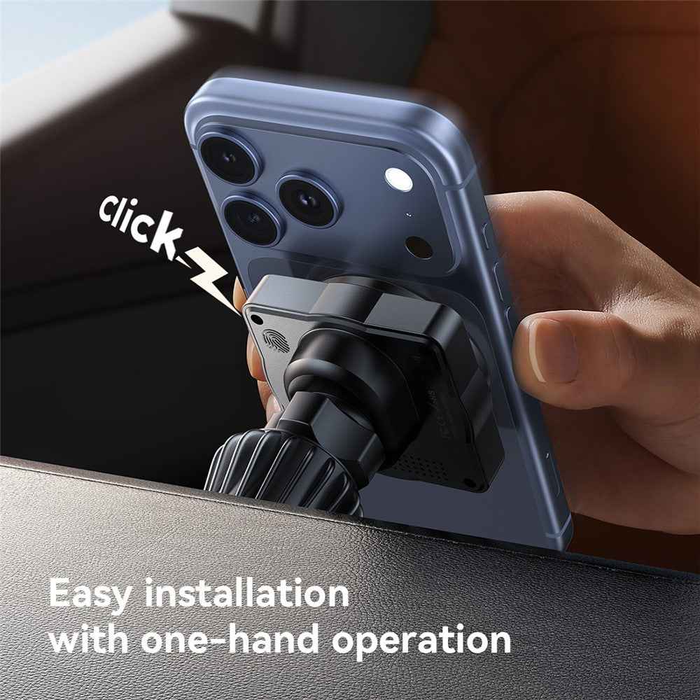 JOYROOM JR-ZS506 15W Auto-Rotating Magnetic Wireless Car Charger Stand Fast Charging Phone Mount - Black