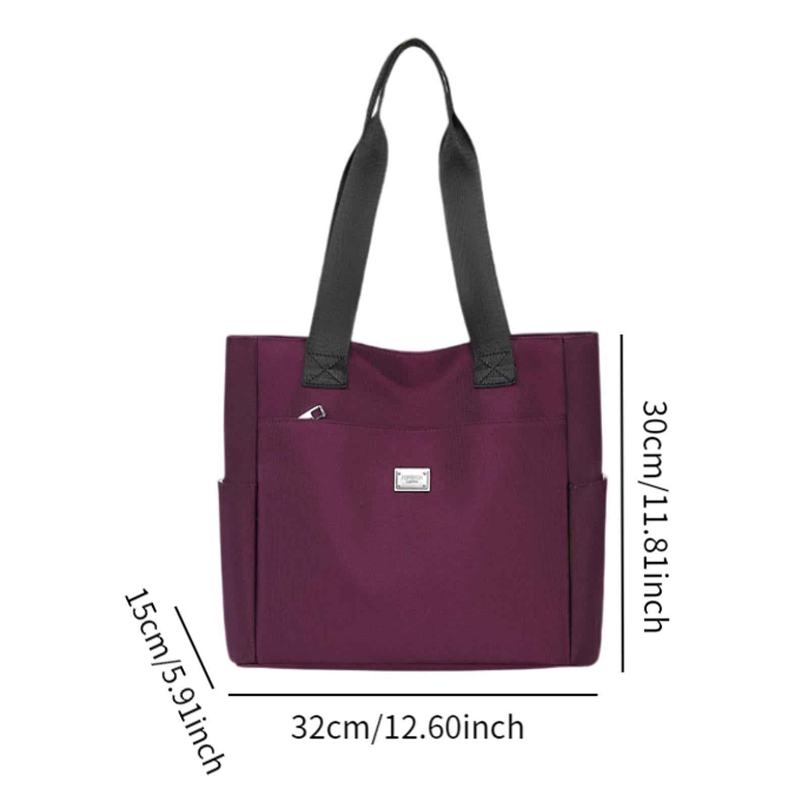 Tote Bag for Women Travel Purse Shopping Bag Oxford Cloth Large Shoulder Bag Purple