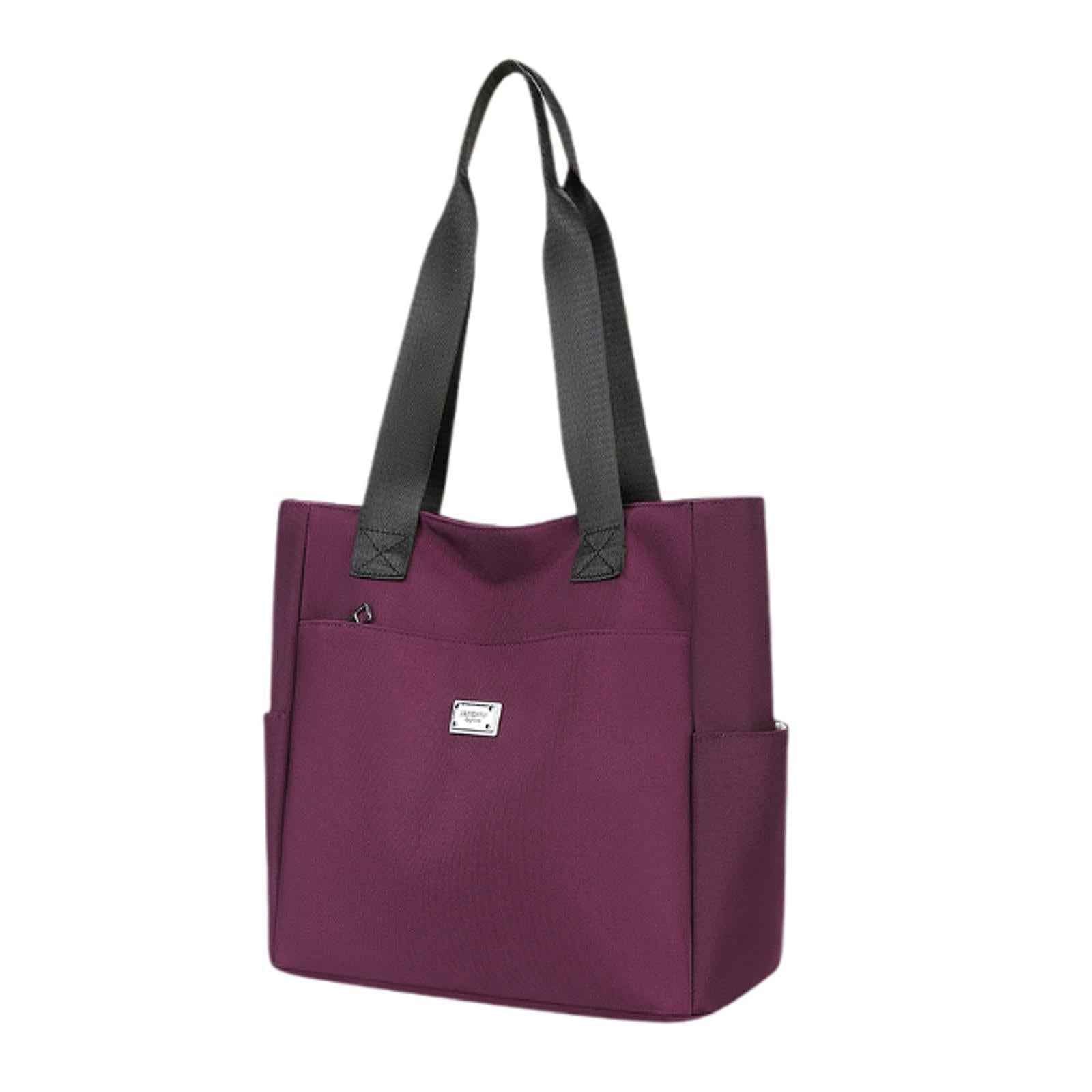 Tote Bag for Women Travel Purse Shopping Bag Oxford Cloth Large Shoulder Bag Purple