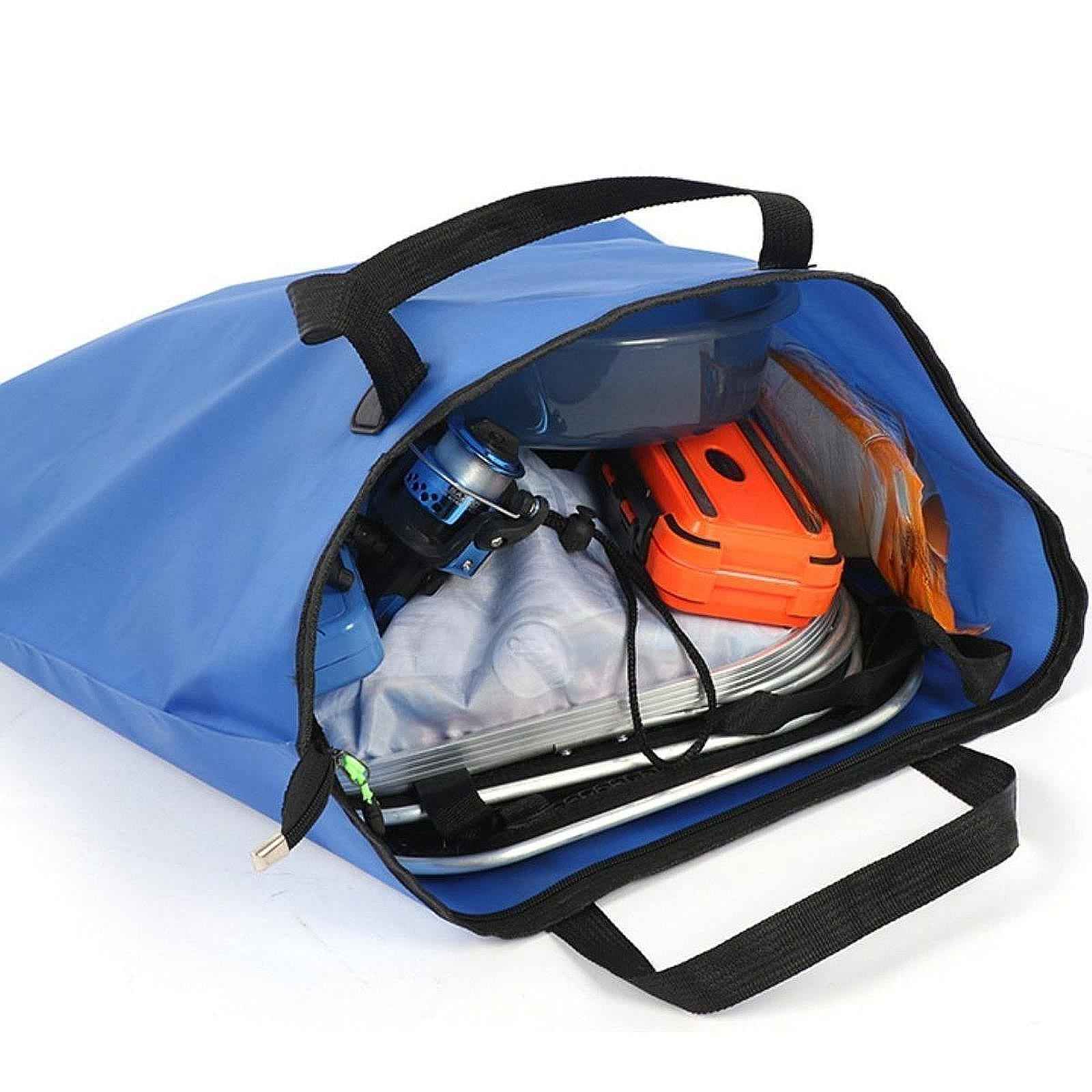 Fish Bag Large Capacity Folding Oxford Cloth Multifunctional Fishing Handbag 55cmx55cm Blue
