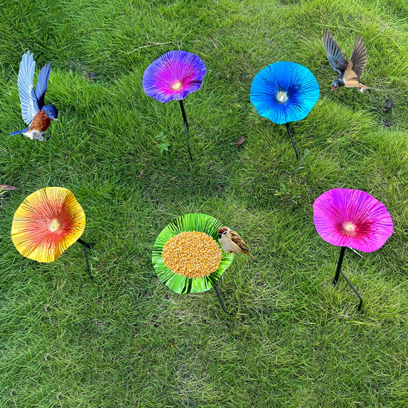 Bird Baths for Outdoors Garden Metal Bird Bath for Backyard Patio Bird Lover Purple Blue