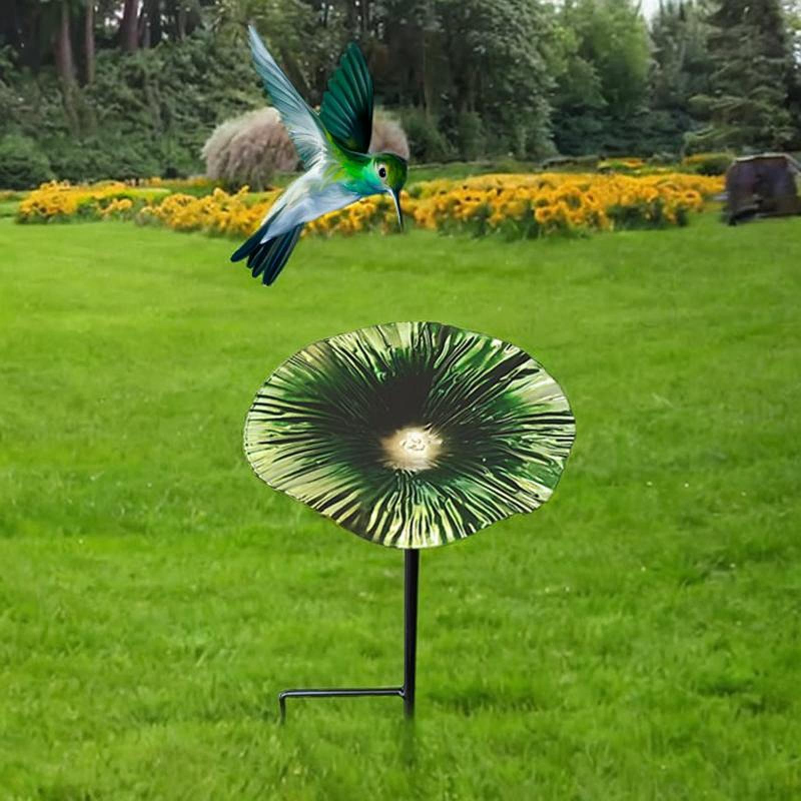 Bird Baths for Outdoors Garden Metal Bird Bath for Backyard Patio Bird Lover Green