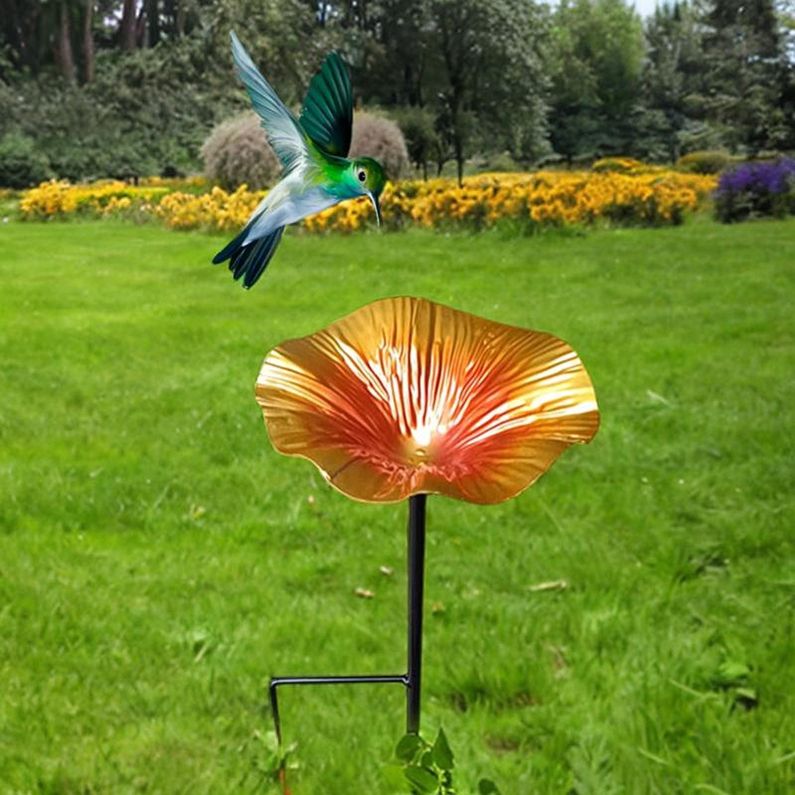 Bird Baths for Outdoors Garden Metal Bird Bath for Backyard Patio Bird Lover Brown
