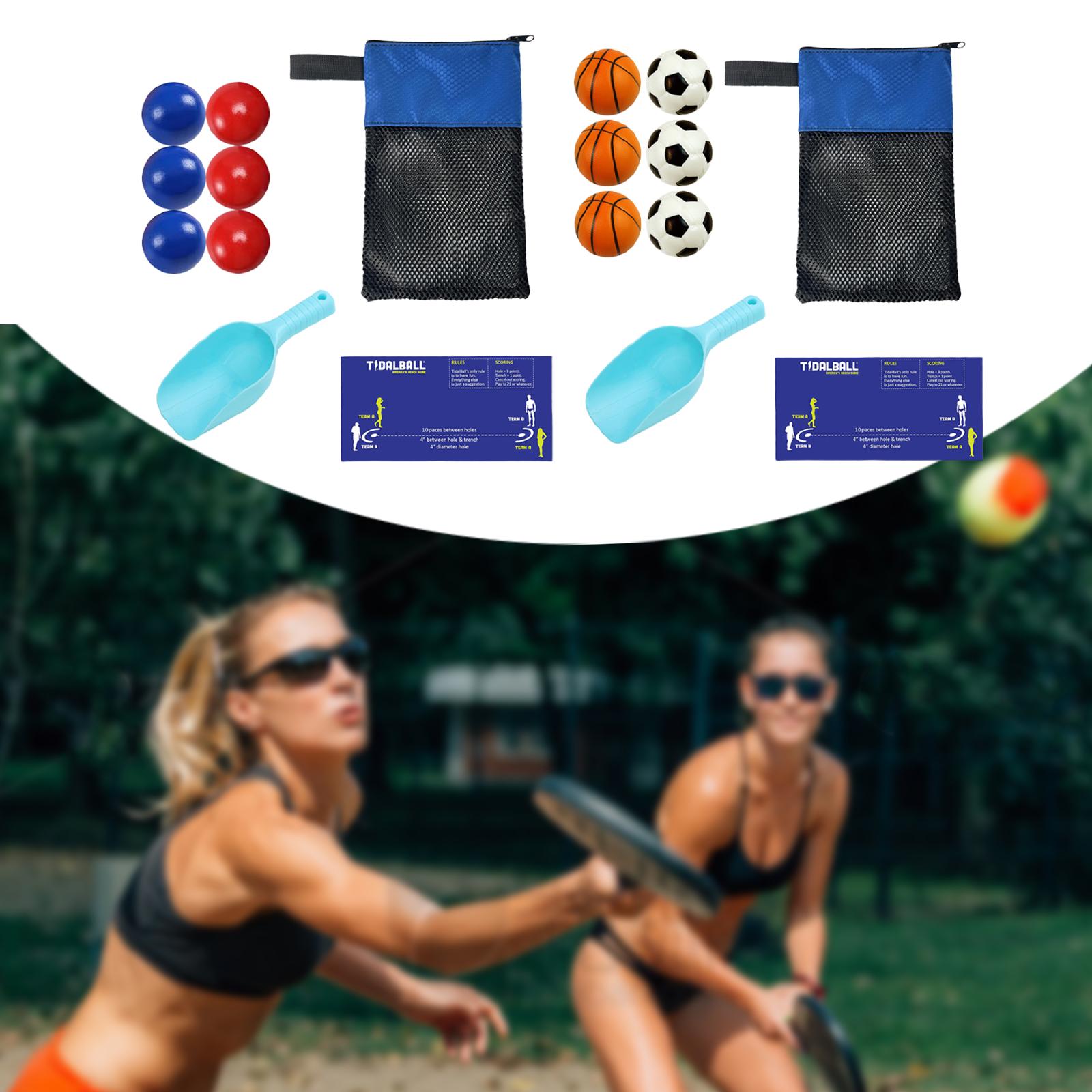 Beach Game Compact Portable Convenient Outdoors Game for Lawn Holiday Yard Red and blue balls