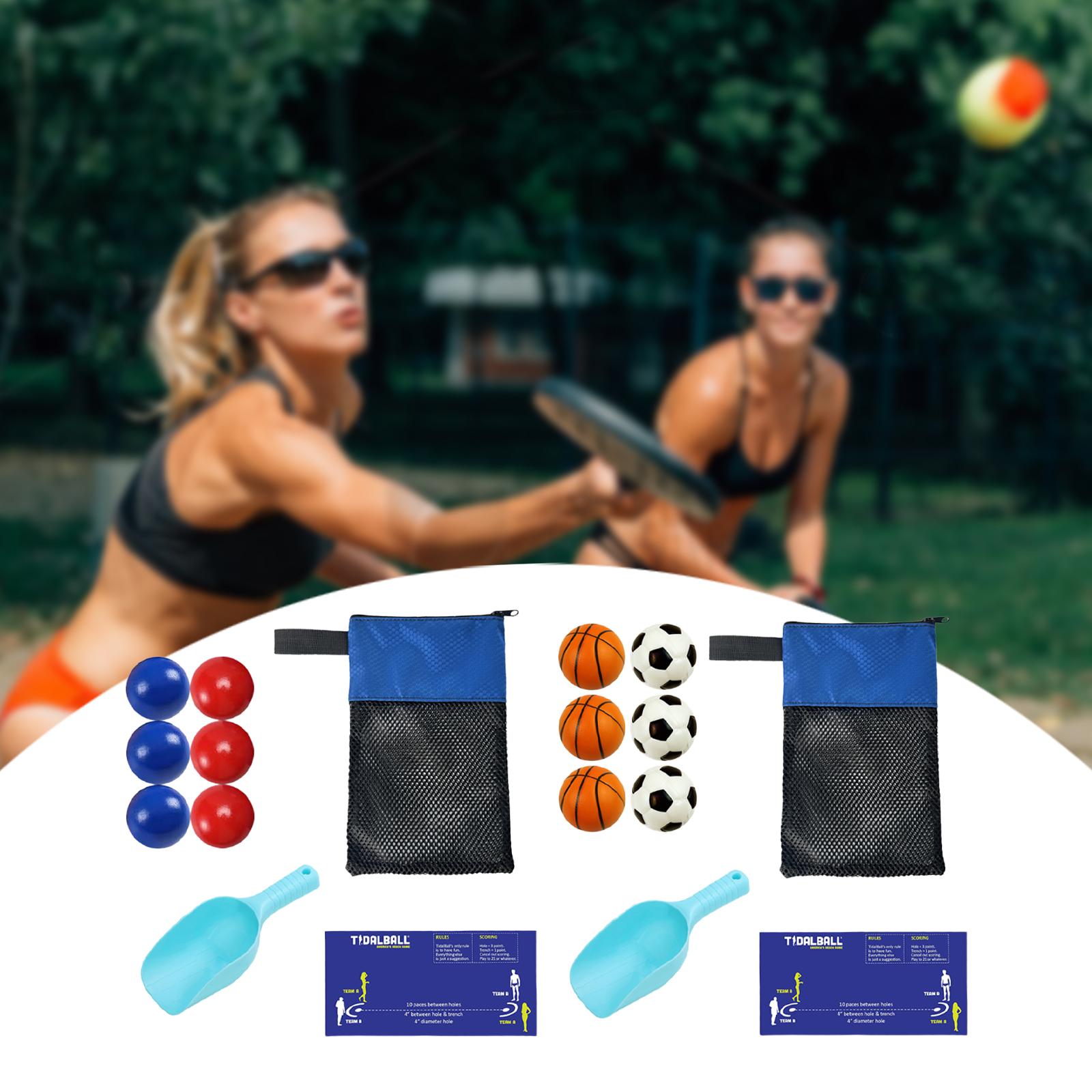 Beach Game Compact Portable Convenient Outdoors Game for Lawn Holiday Yard Red and blue balls